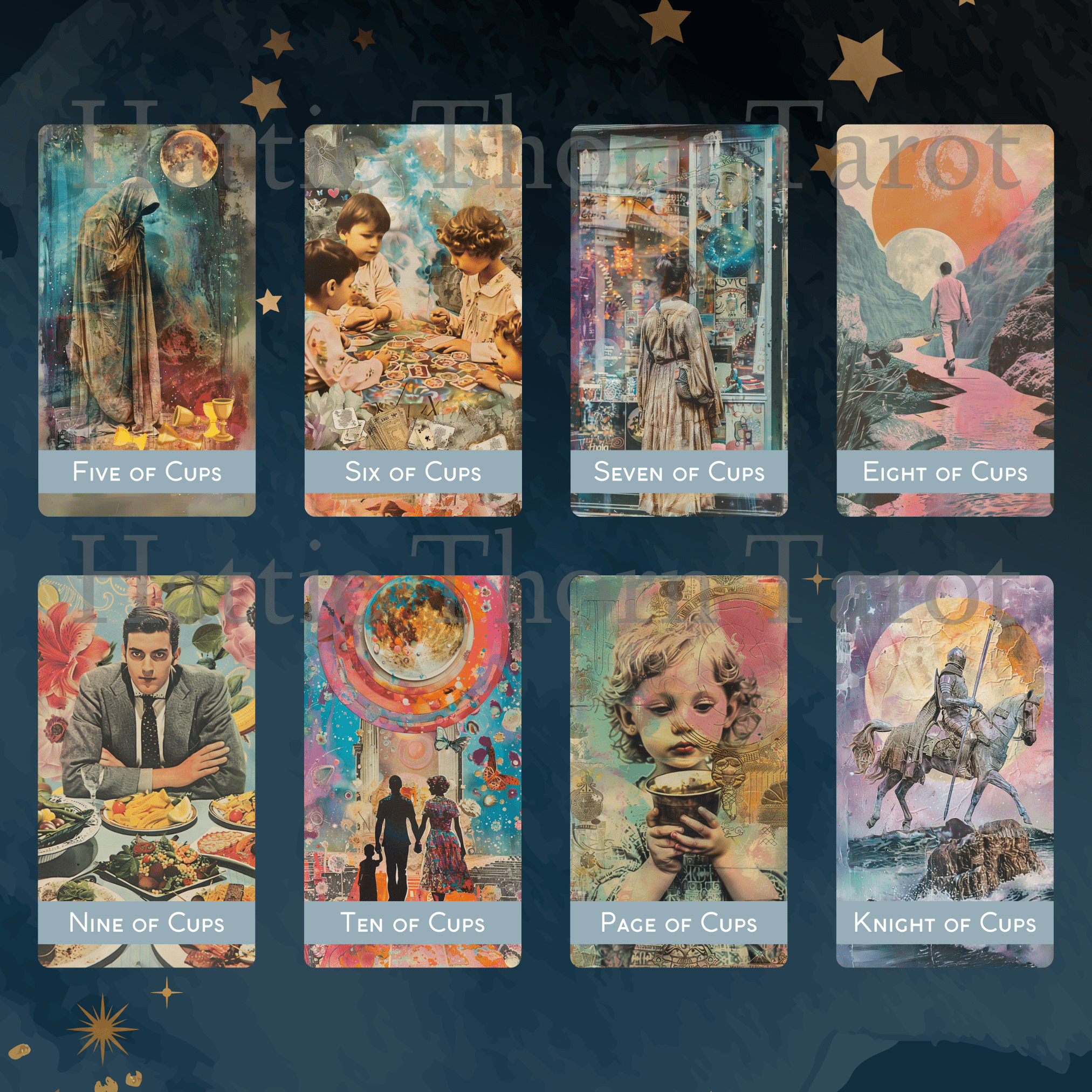 Magic Mosaic Tarot & Oracle Bundle 🧩 A whimsical 2 - deck collage - style set of intuition, wonder, and inner wisdom - Hattie Thorn Tarot