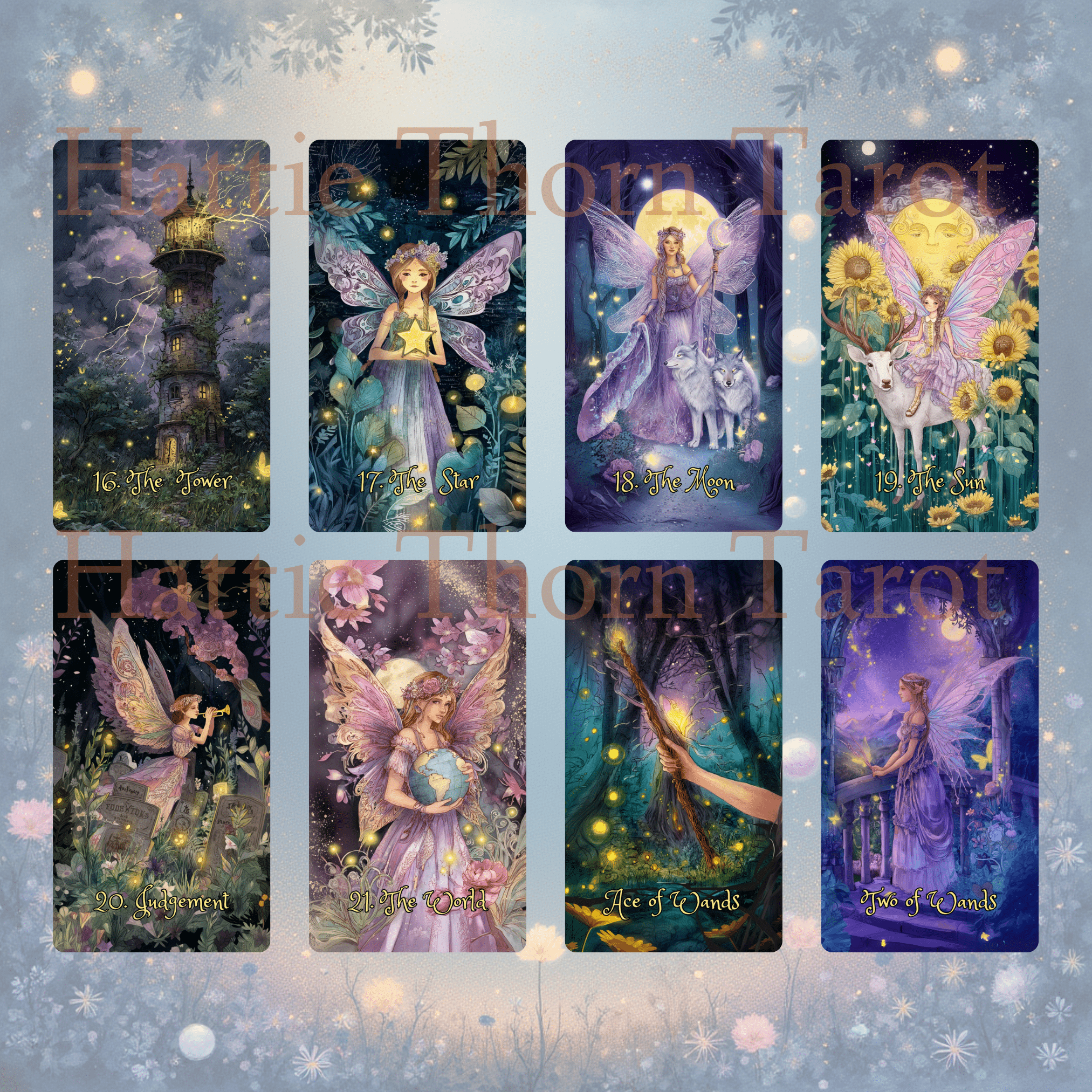 Midnight Fae Tarot 🌙 A 78 - card deck woven with twilight wings, gentle shadows, and faerie - born magic. - Hattie Thorn Tarot