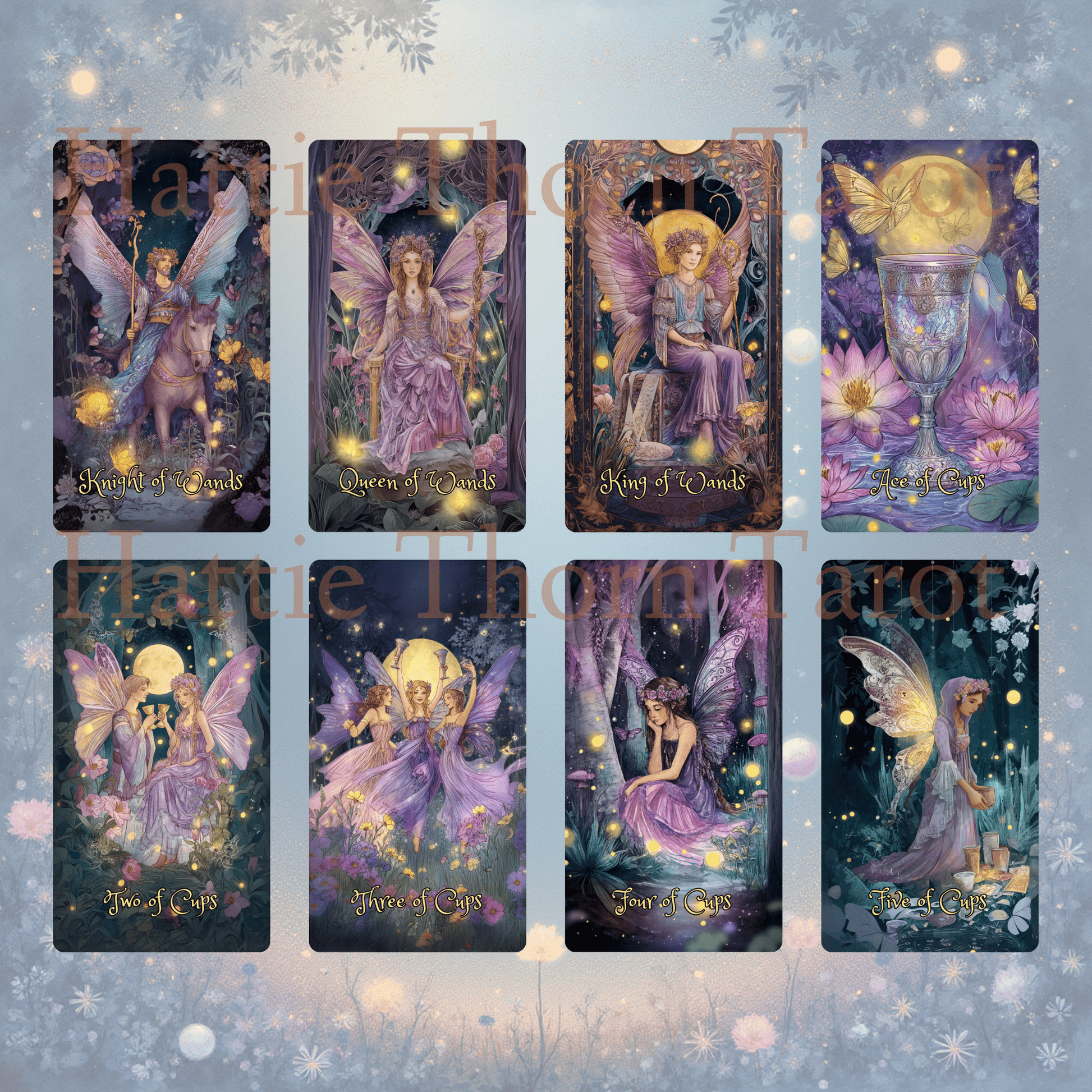 Midnight Fae Tarot 🌙 A 78 - card deck woven with twilight wings, gentle shadows, and faerie - born magic. - Hattie Thorn Tarot