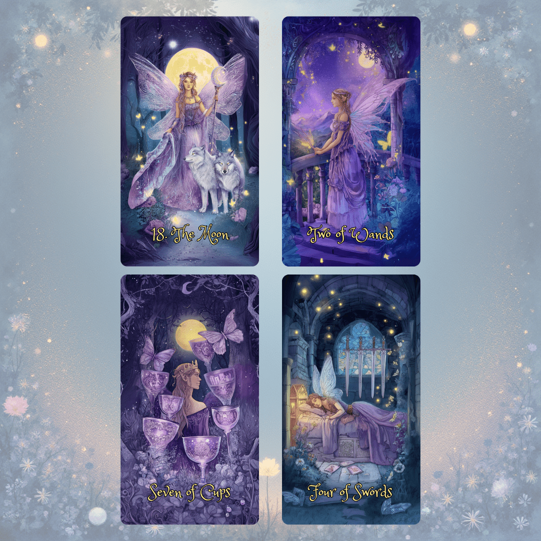 Midnight Fae Tarot 🌙 A 78 - card deck woven with twilight wings, gentle shadows, and faerie - born magic. - Hattie Thorn Tarot