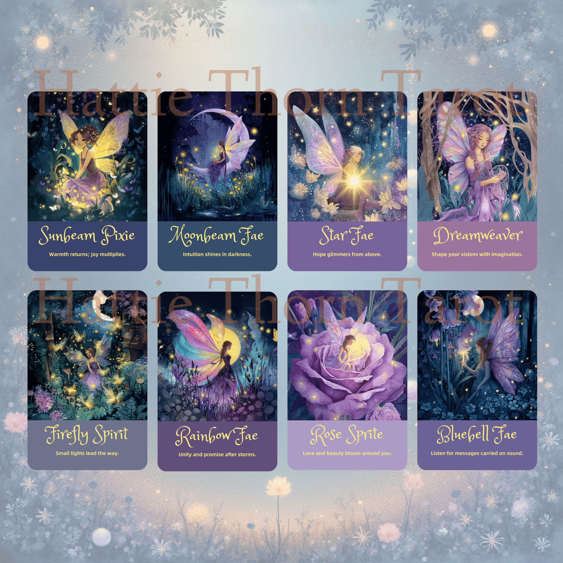 Midnight Fae Tarot & Oracle 🌙 A twin - deck set of moonlit divination, faerie wisdom, and enchanted insight. - Hattie Thorn Tarot