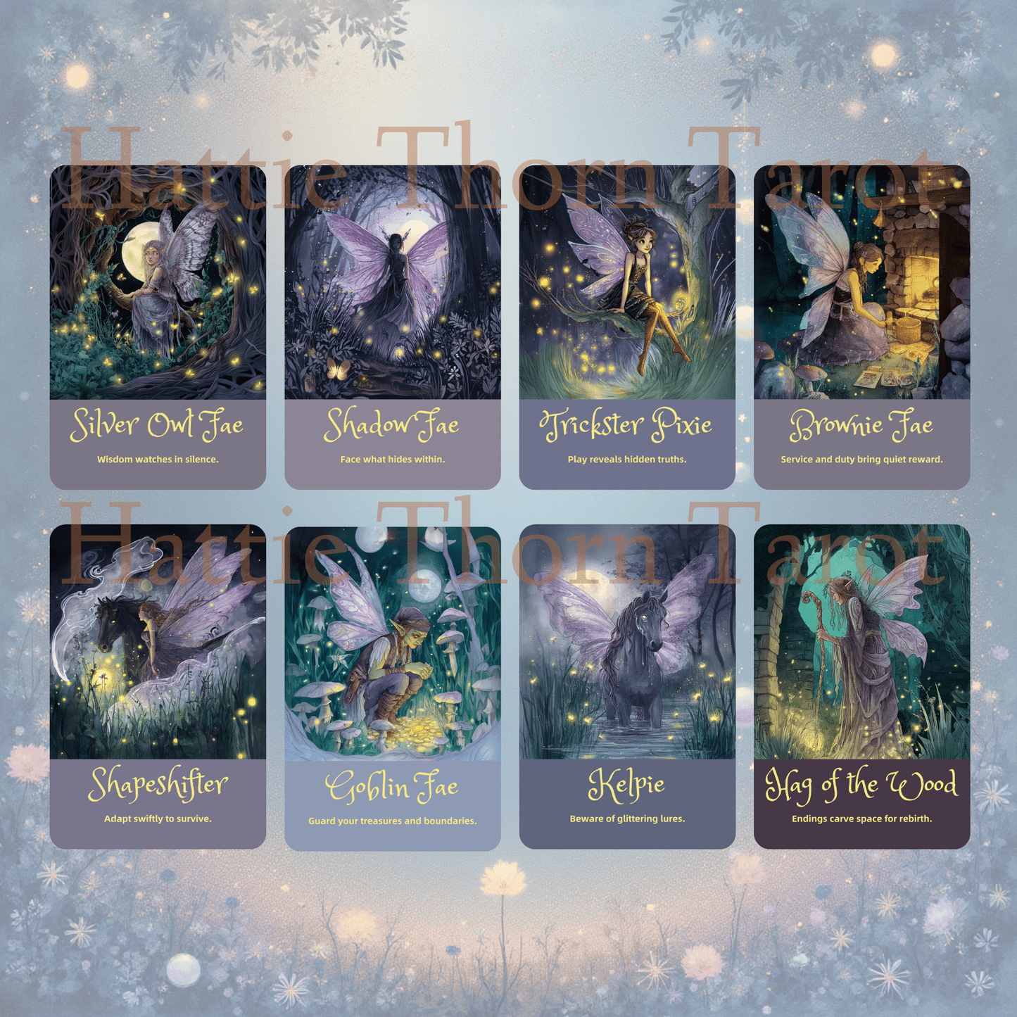 Midnight Fae Tarot & Oracle 🌙 A twin - deck set of moonlit divination, faerie wisdom, and enchanted insight. - Hattie Thorn Tarot