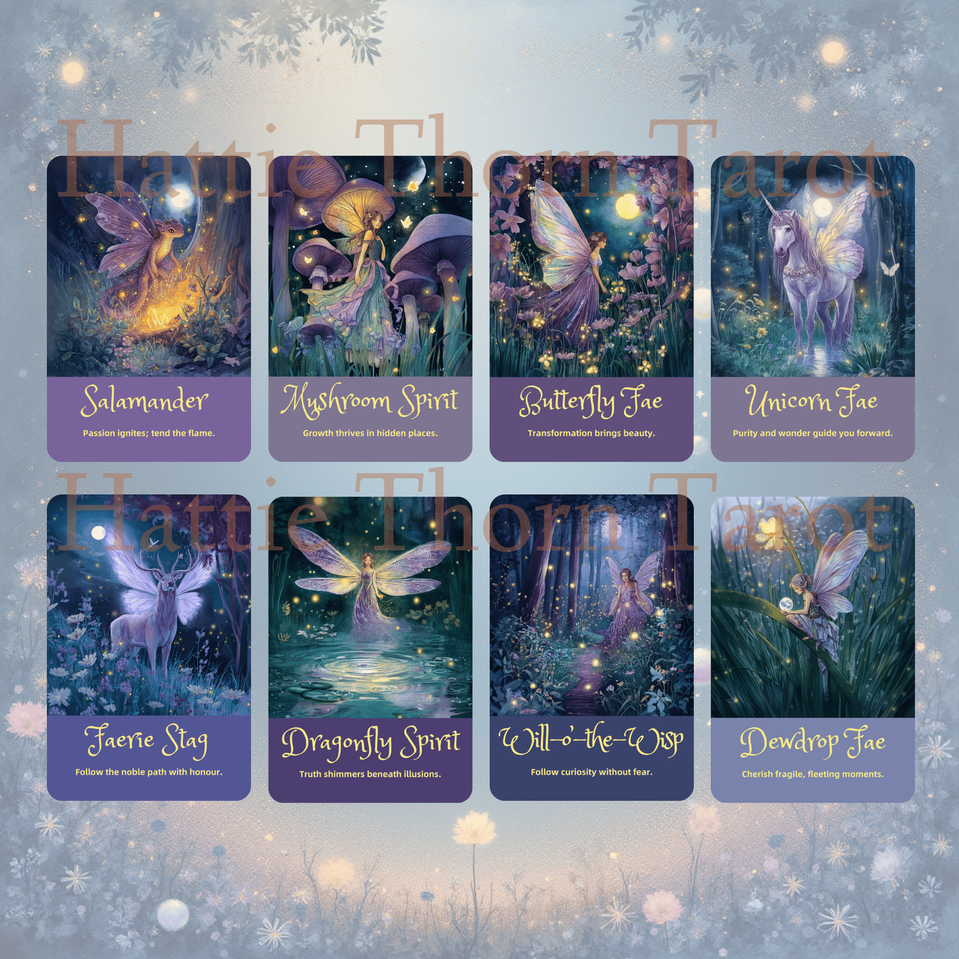 Midnight Fae Tarot & Oracle 🌙 A twin - deck set of moonlit divination, faerie wisdom, and enchanted insight. - Hattie Thorn Tarot