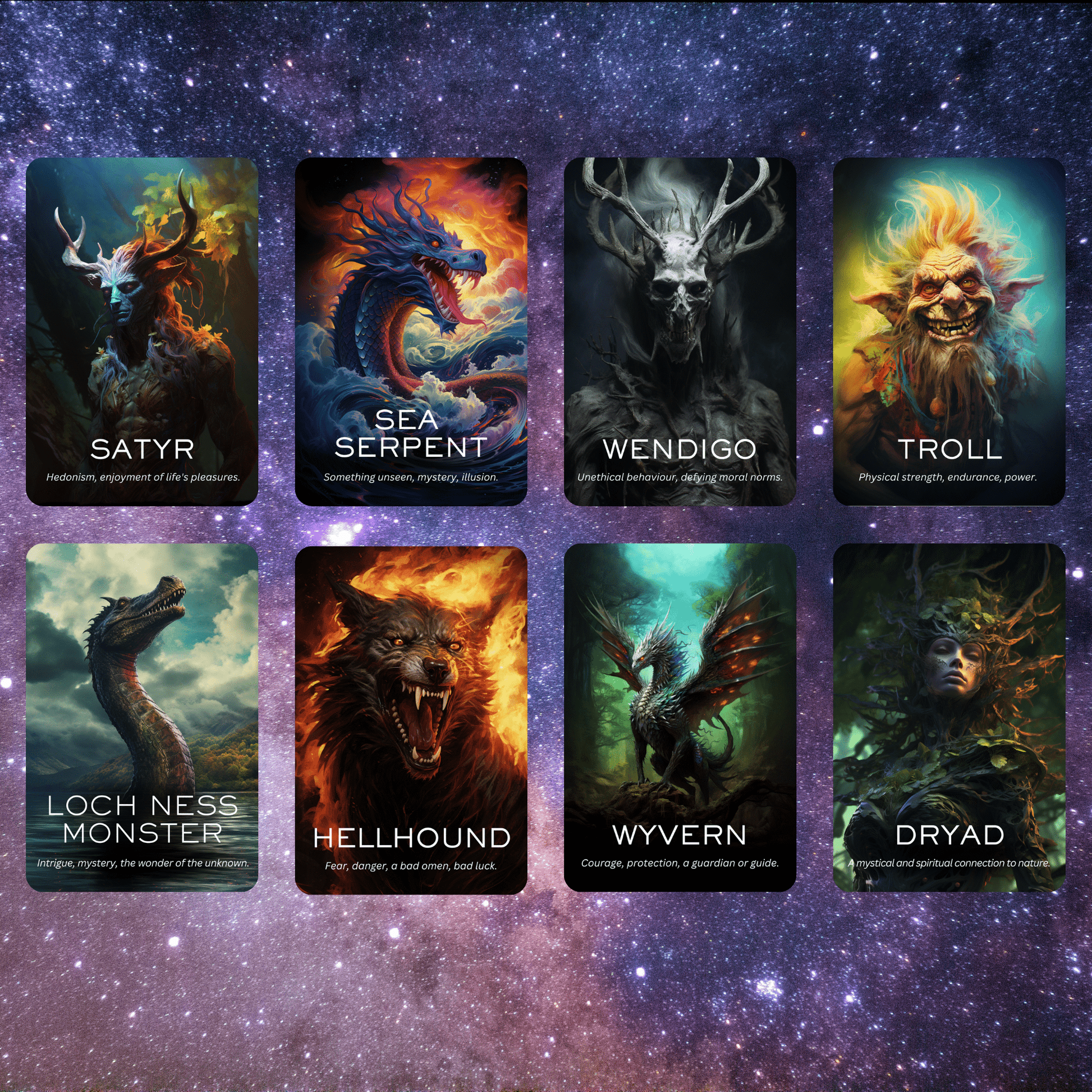 Myths & Monsters Oracle 🐉 Ancient legends. Hidden truths. One deck to summon them all. - Hattie Thorn Tarot