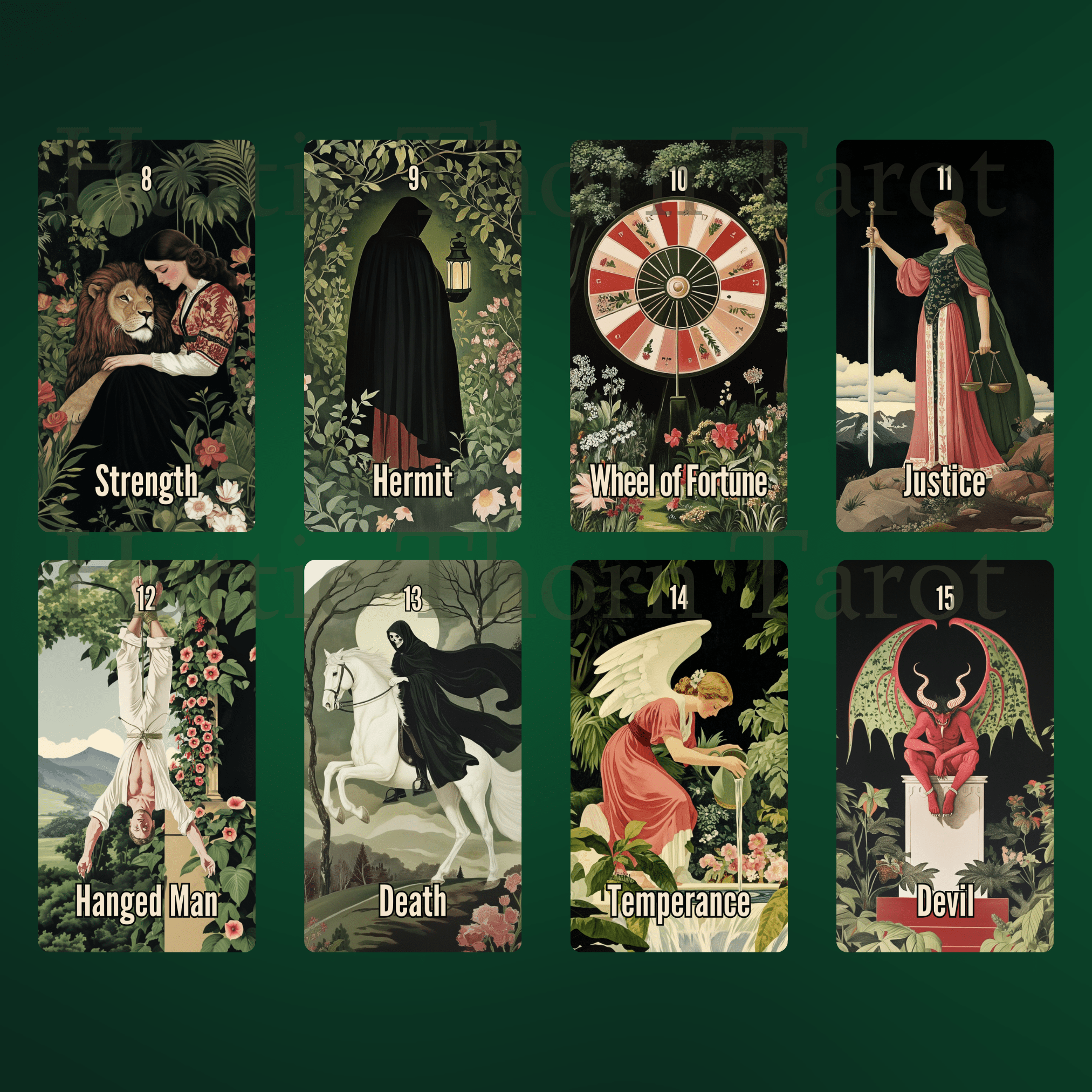 Nightshade Tarot & Oracle Bundle 🌿 A 2 - deck descent into floral shadow, mystical depth, and midnight soul work - Hattie Thorn Tarot