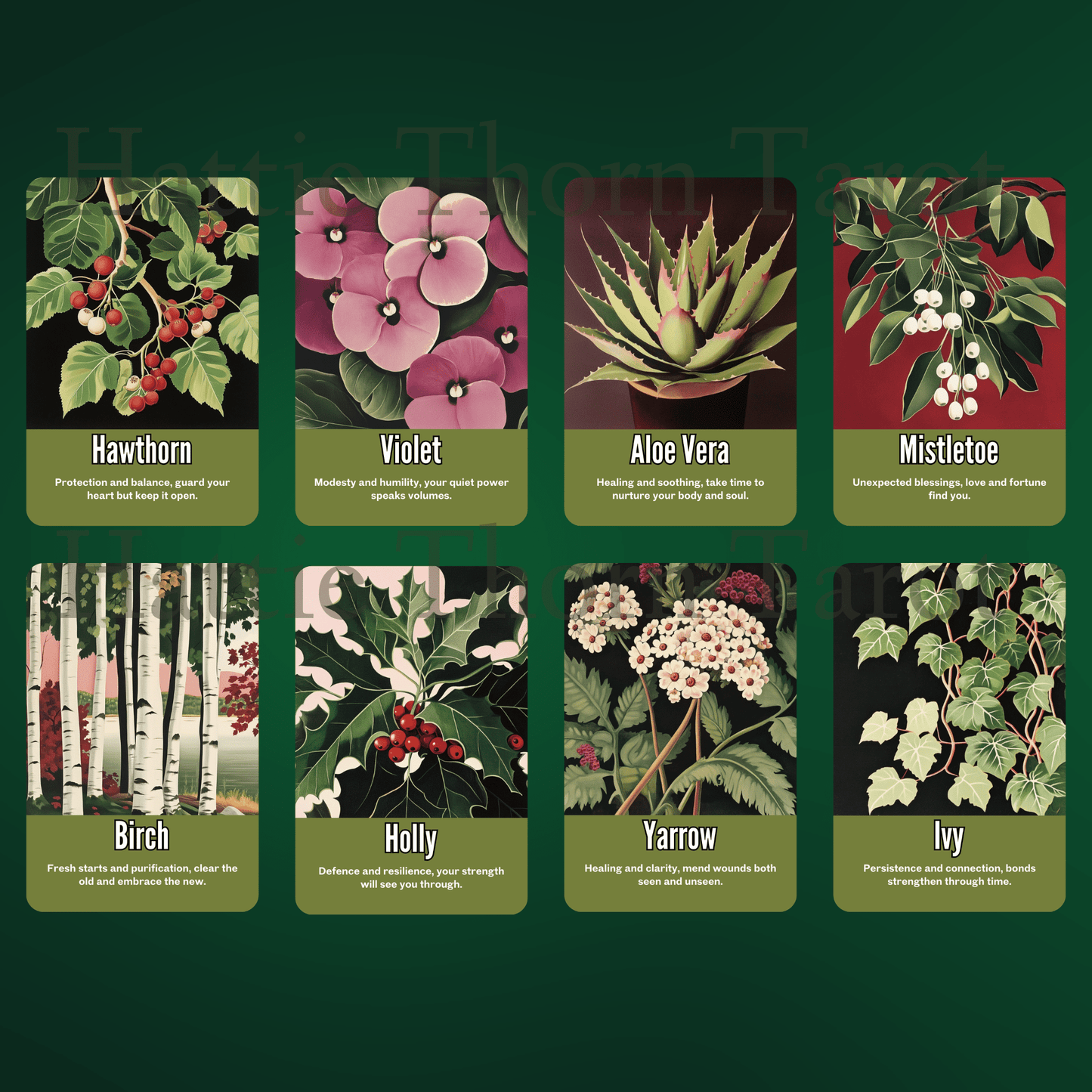 Nightshade Tarot & Oracle Bundle 🌿 A 2 - deck descent into floral shadow, mystical depth, and midnight soul work - Hattie Thorn Tarot