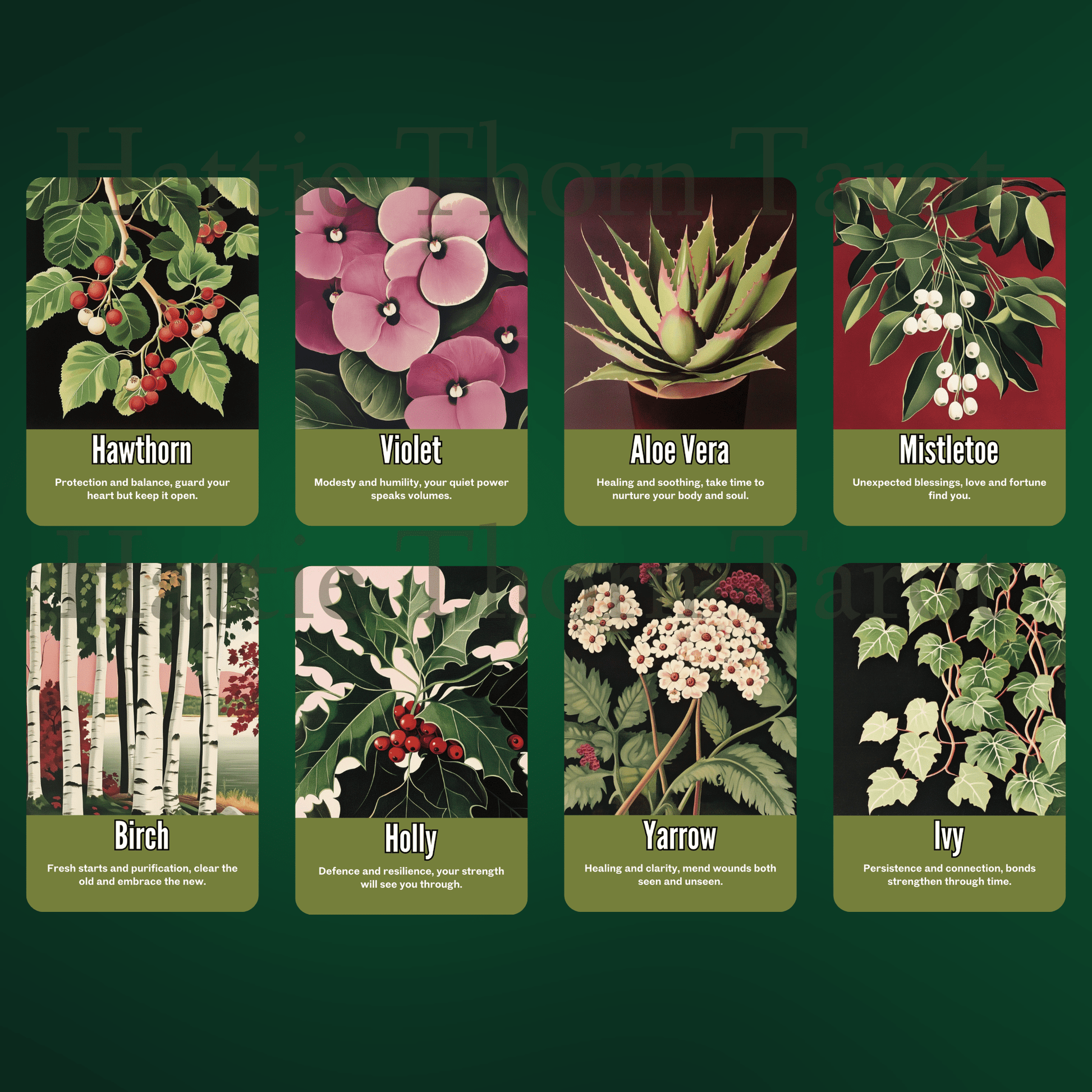 Nightshade Tarot & Oracle Bundle 🌿 A 2 - deck descent into floral shadow, mystical depth, and midnight soul work - Hattie Thorn Tarot