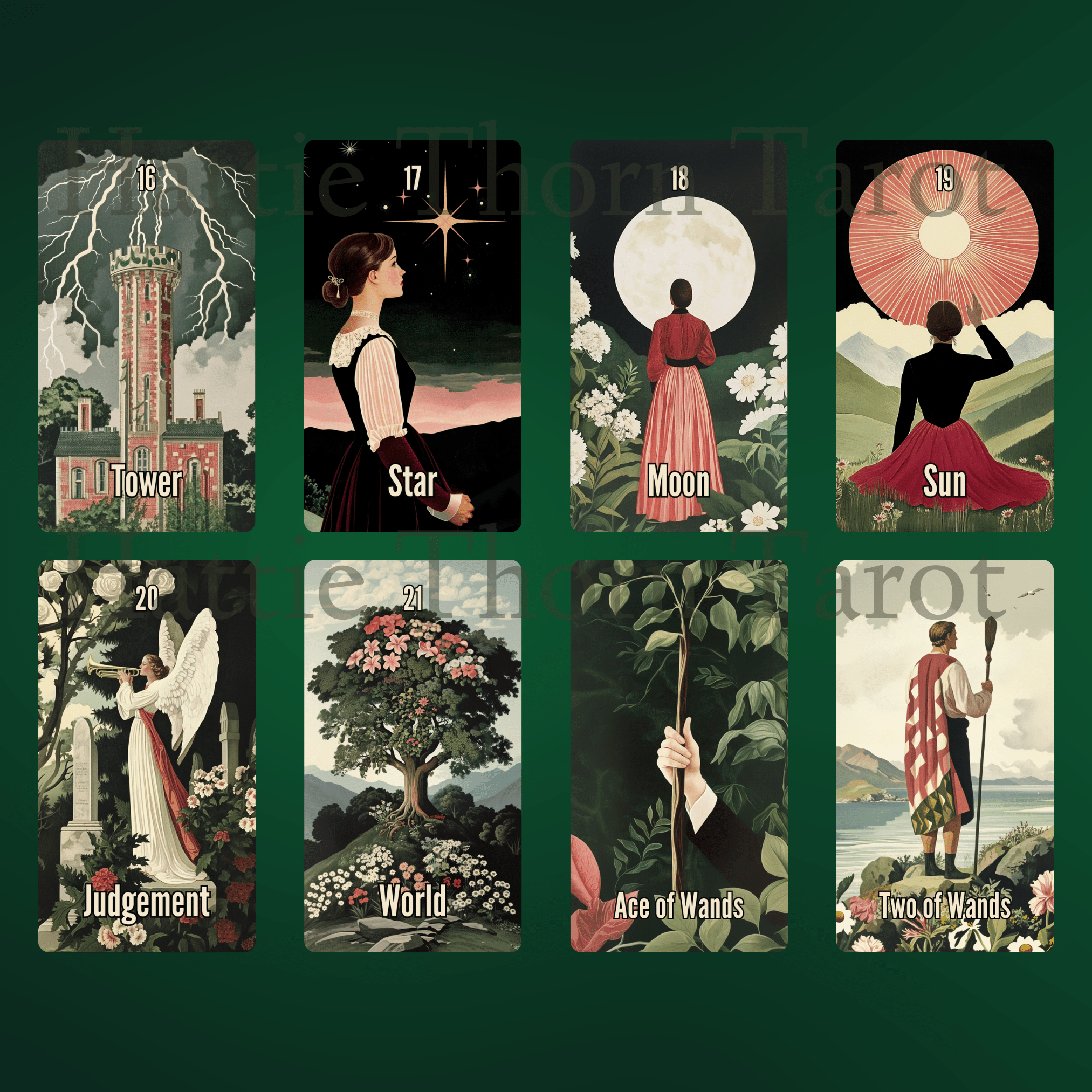 Nightshade Tarot & Oracle Bundle 🌿 A 2 - deck descent into floral shadow, mystical depth, and midnight soul work - Hattie Thorn Tarot
