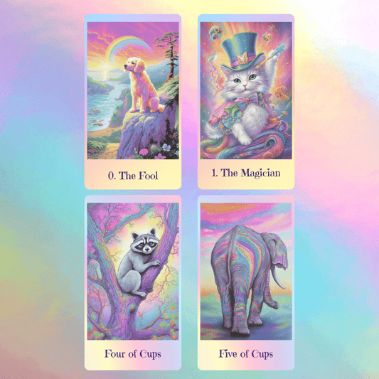 Retiring Soon! Sugar and Spice Tarot 🍭 A candy - coloured twist on classic tarot, sprinkled with charm and animal magic. - Hattie Thorn Tarot