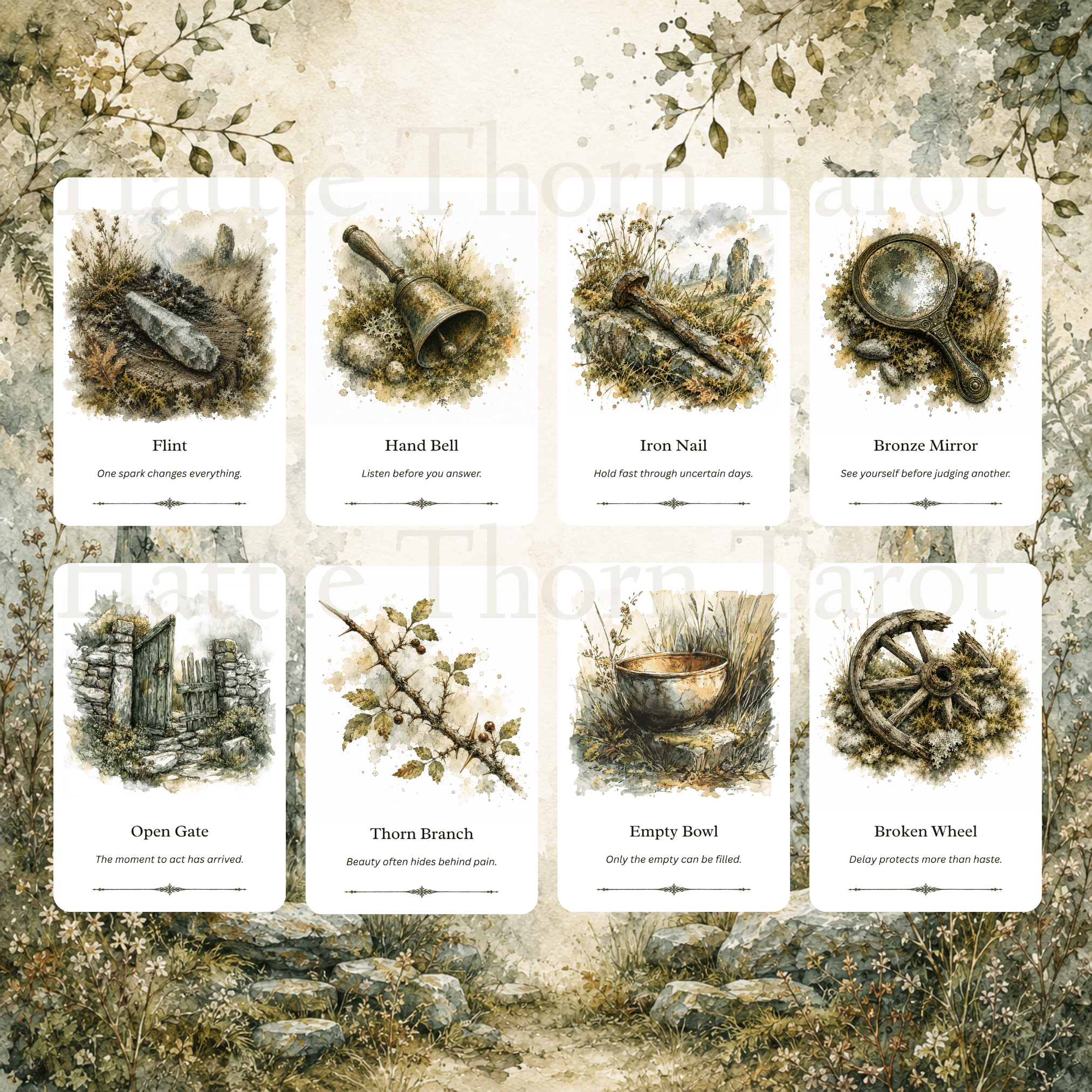 Sacred Isles Oracle 🐦‍⬛ 50 relics, omens, and forgotten treasures carrying messages from the old landscapes of Britain. - Hattie Thorn Tarot