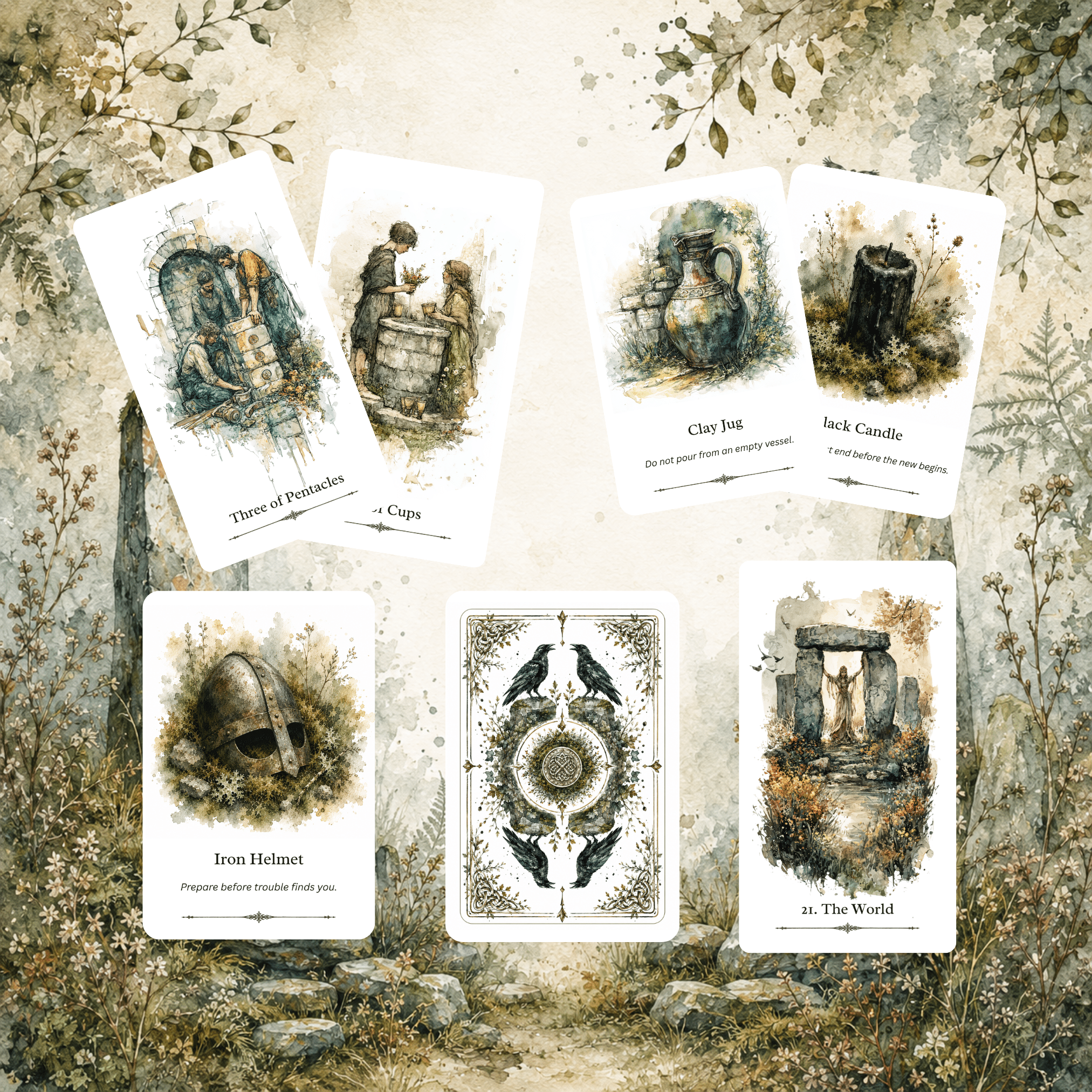 Sacred Isles Tarot & Oracle Bundle 🐦‍⬛ follow the stones, read the signs, and let 128 cards lead you through the myths and memories of ancient Britain. - Hattie Thorn Tarot