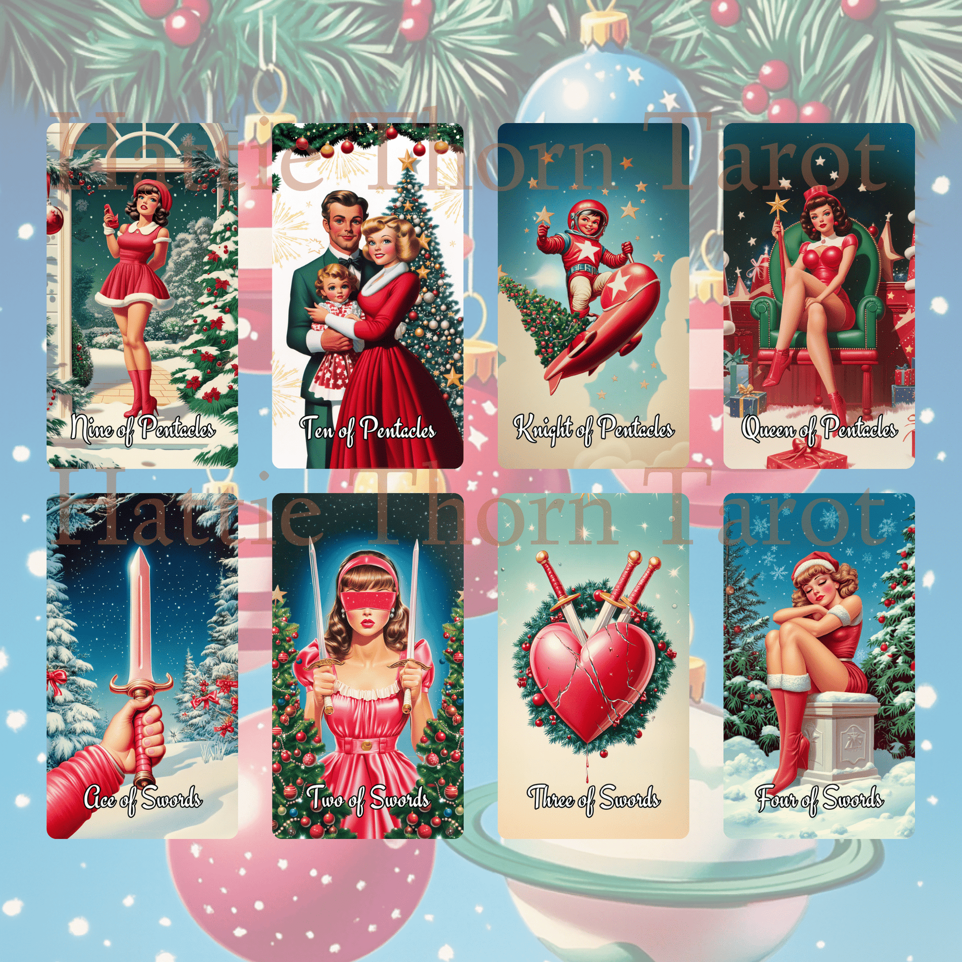 🎅 Sarsaparilla Christmas Bundle 🎅 — Twin Decks of Atomic Age Holiday Pop Magic - Hattie Thorn Tarot