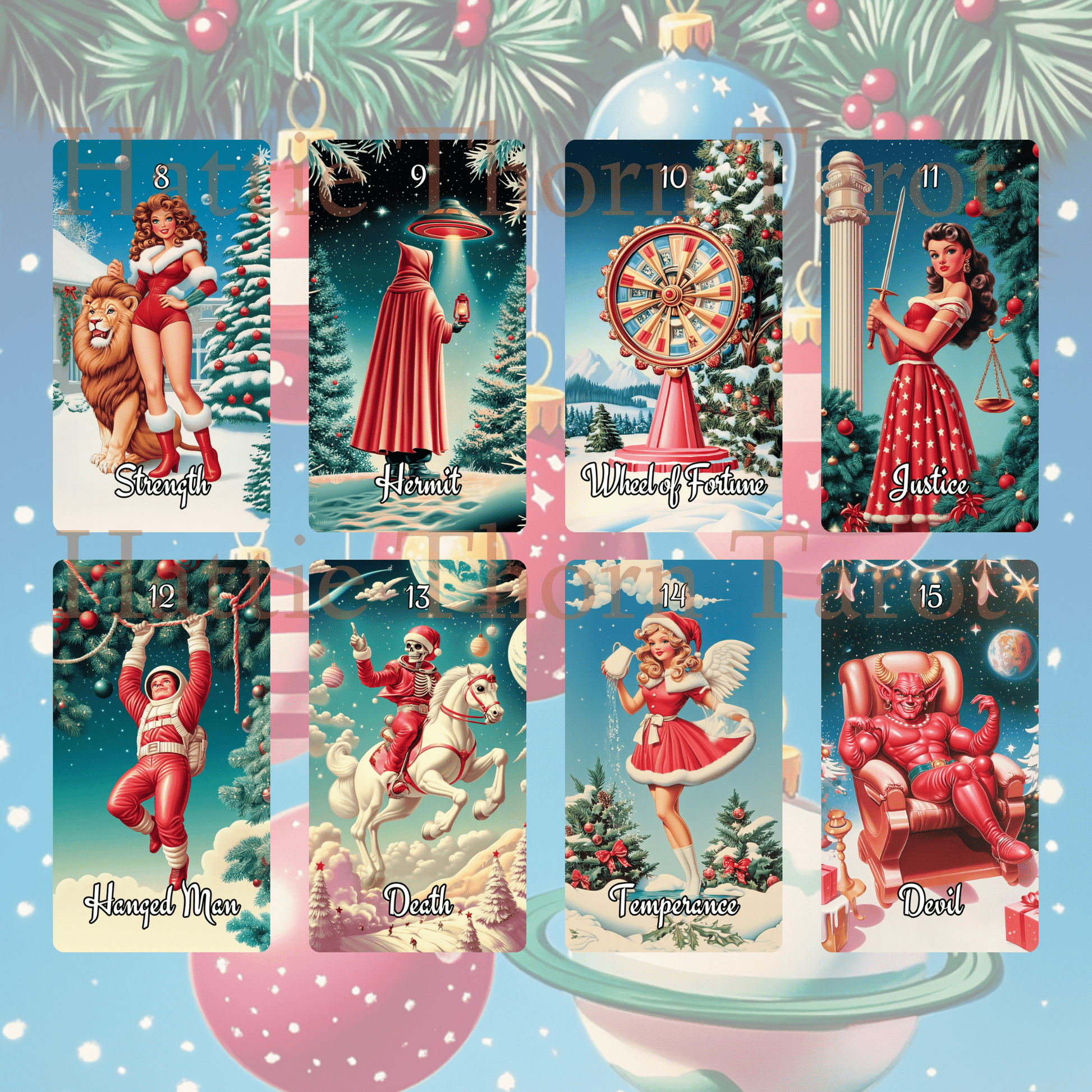 🎅 Sarsaparilla Christmas Bundle 🎅 — Twin Decks of Atomic Age Holiday Pop Magic - Hattie Thorn Tarot