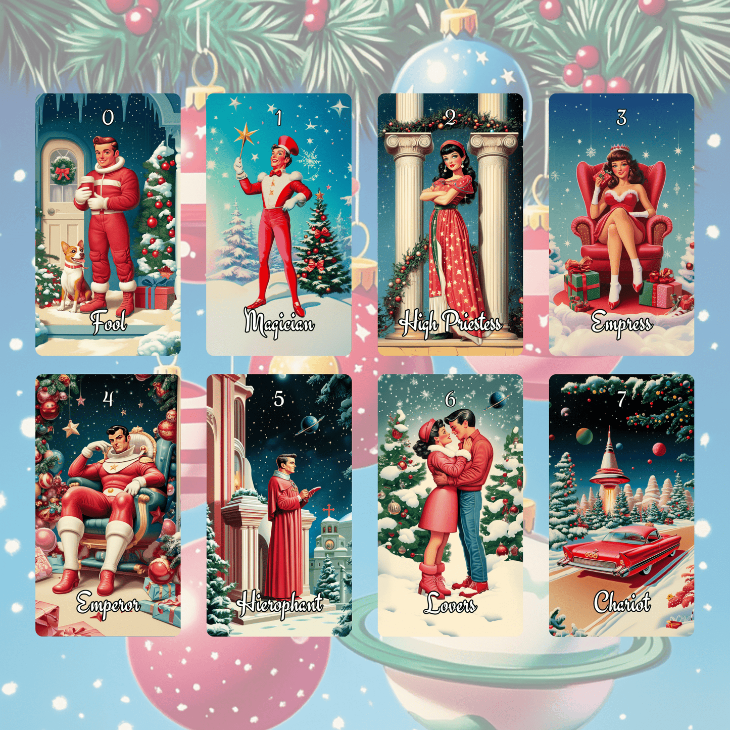 🎅 Sarsaparilla Christmas Bundle 🎅 — Twin Decks of Atomic Age Holiday Pop Magic - Hattie Thorn Tarot