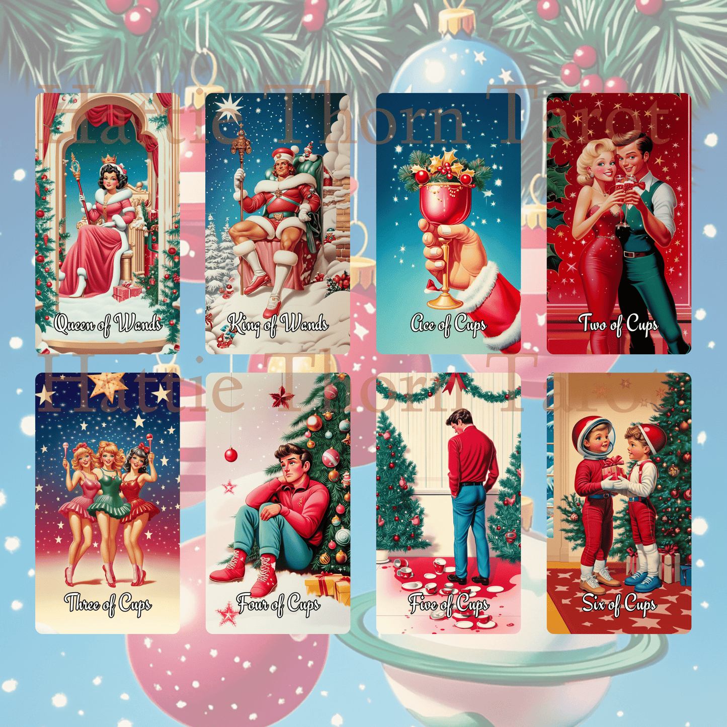 🎅 Sarsaparilla Christmas Bundle 🎅 — Twin Decks of Atomic Age Holiday Pop Magic - Hattie Thorn Tarot