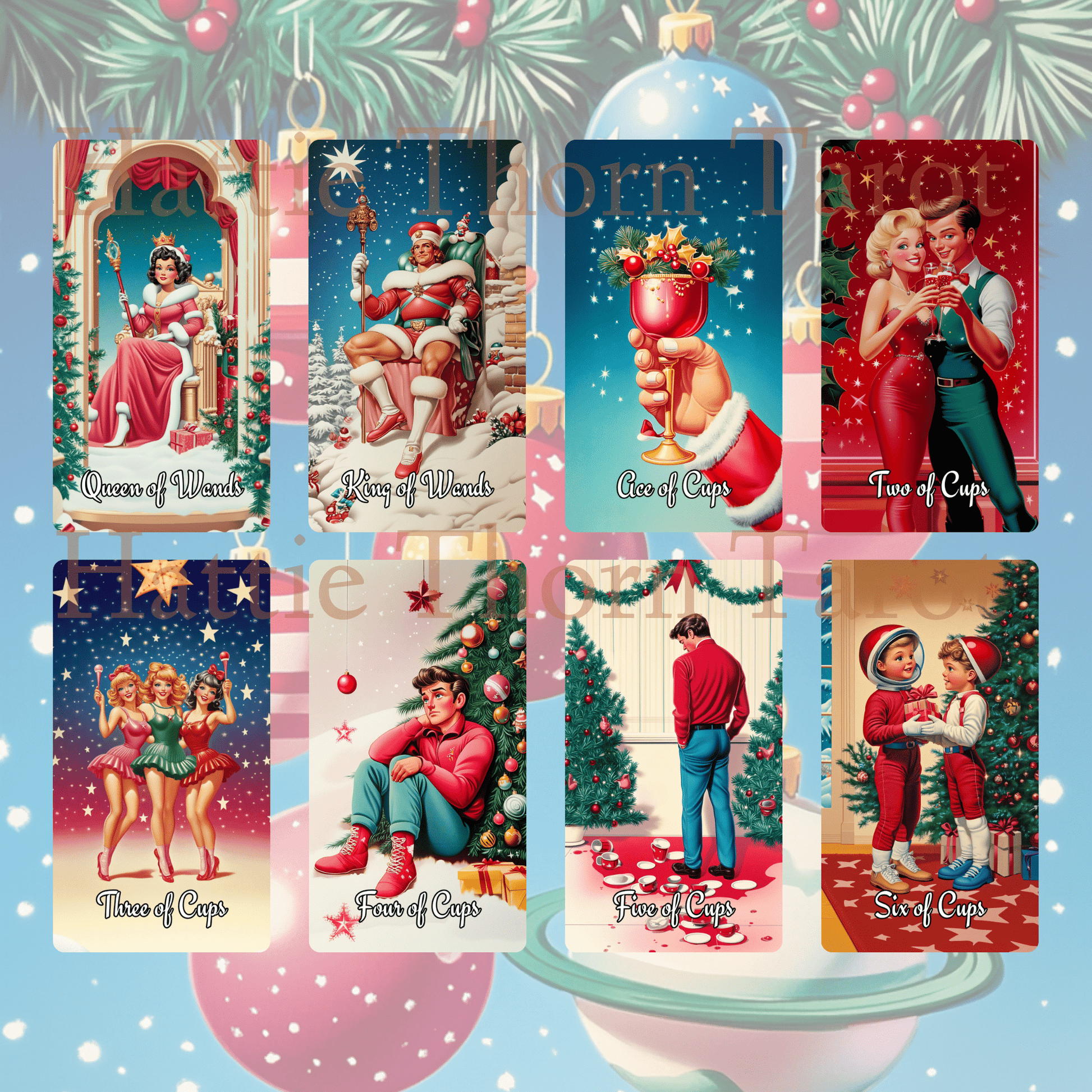🎅 Sarsaparilla Christmas Bundle 🎅 — Twin Decks of Atomic Age Holiday Pop Magic - Hattie Thorn Tarot