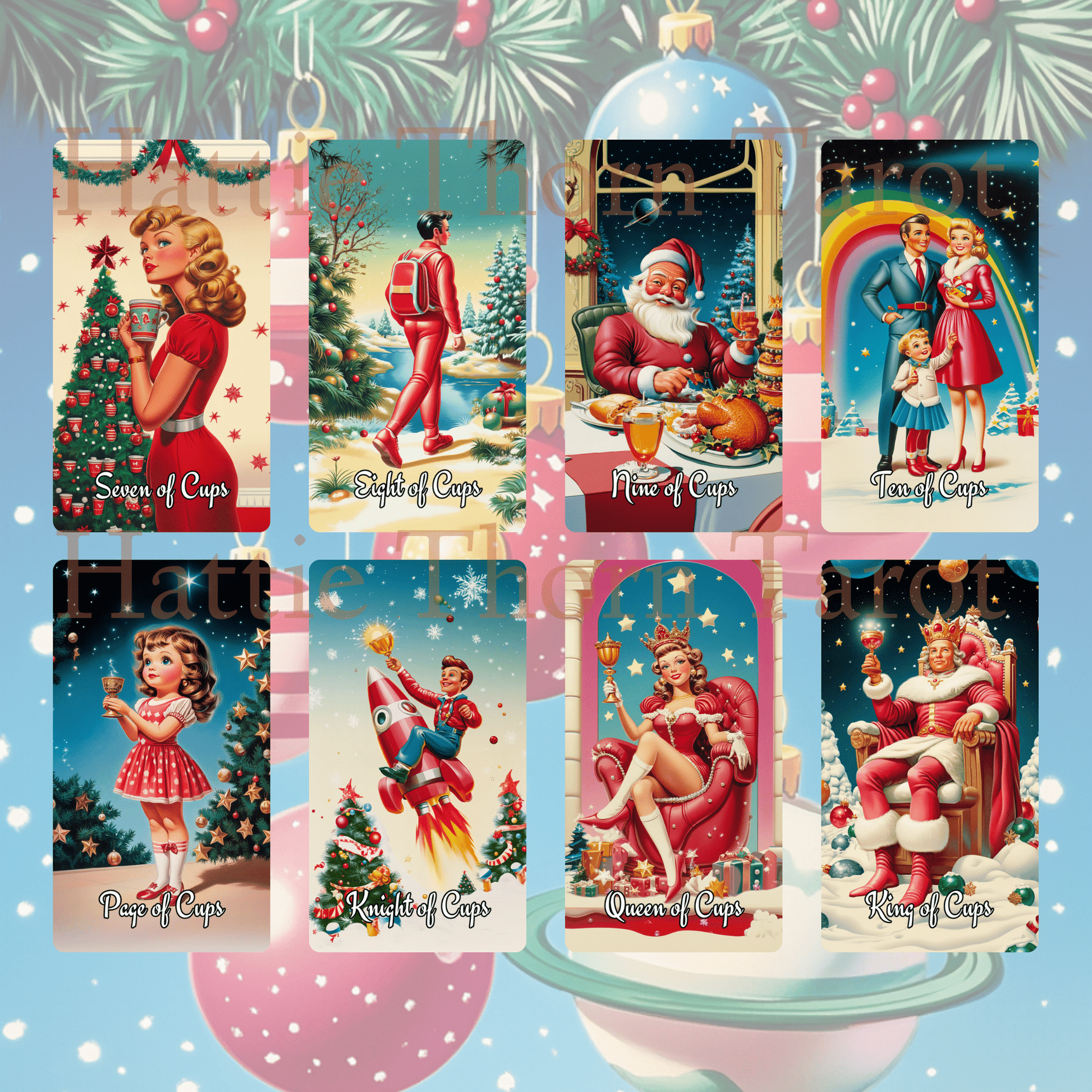 🎅 Sarsaparilla Christmas Bundle 🎅 — Twin Decks of Atomic Age Holiday Pop Magic - Hattie Thorn Tarot
