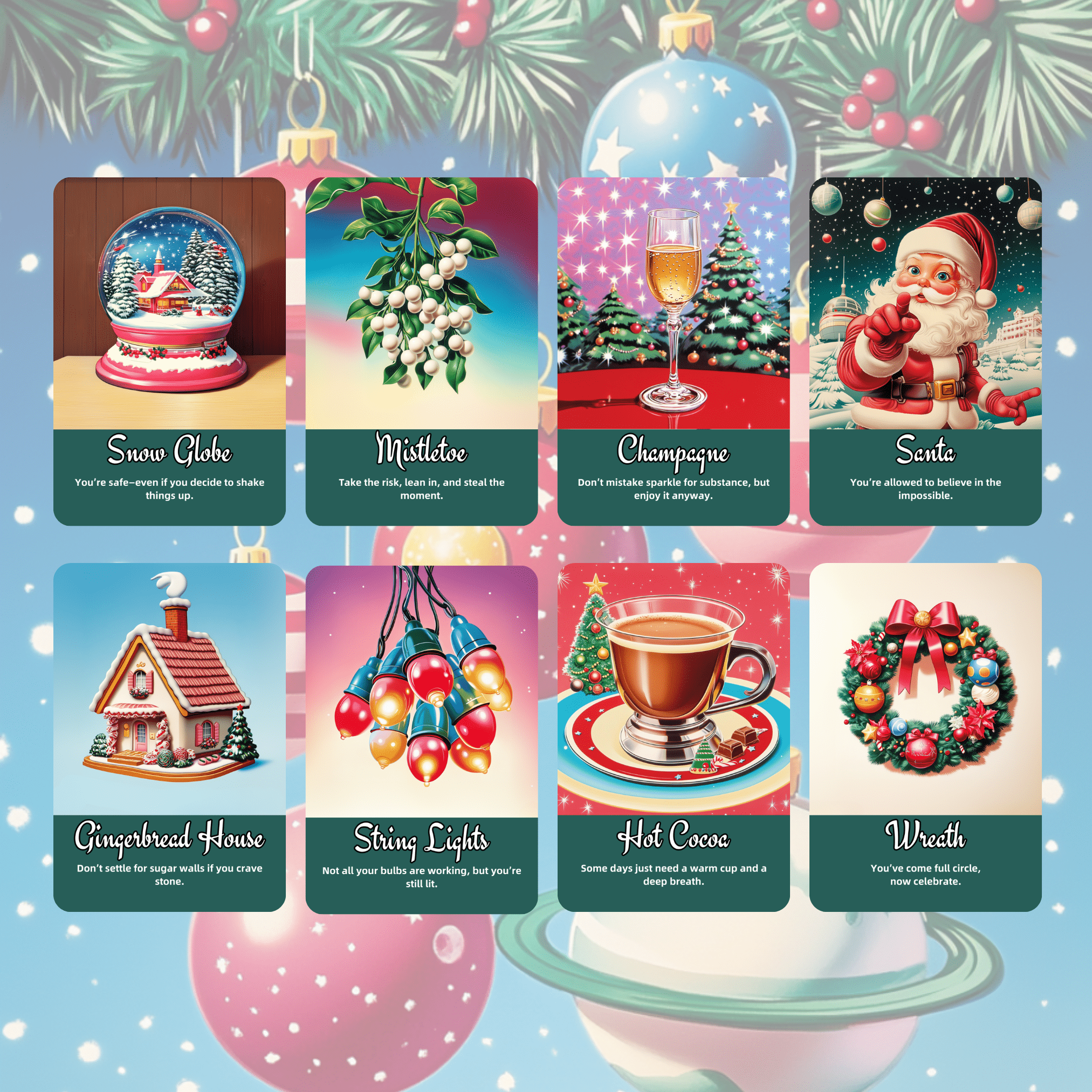 🎅 Sarsaparilla Christmas Oracle 🎅 — Sweet Nostalgia and Retro Pin - Up Christmas Magic - Hattie Thorn Tarot
