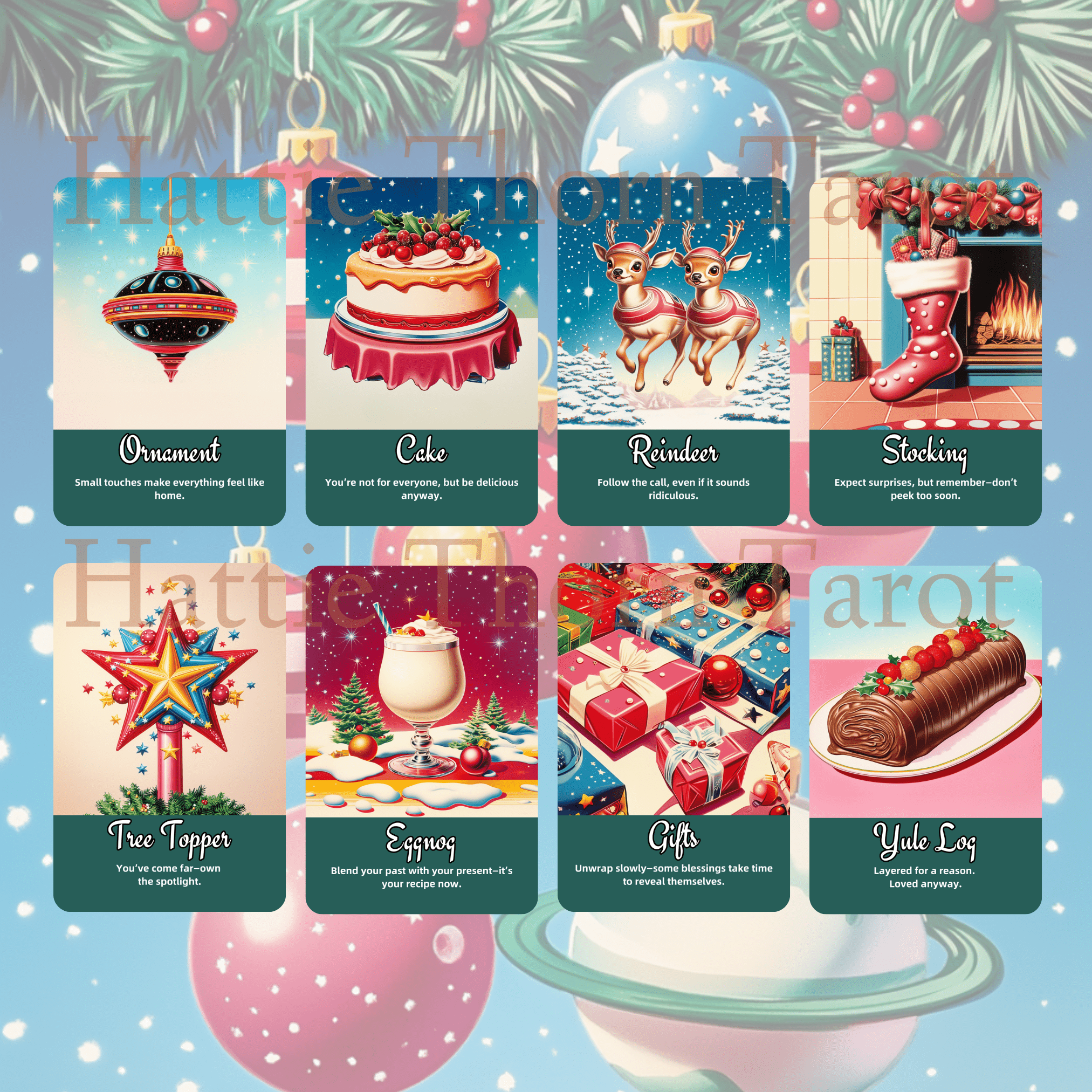 🎅 Sarsaparilla Christmas Oracle 🎅 — Sweet Nostalgia and Retro Pin - Up Christmas Magic - Hattie Thorn Tarot