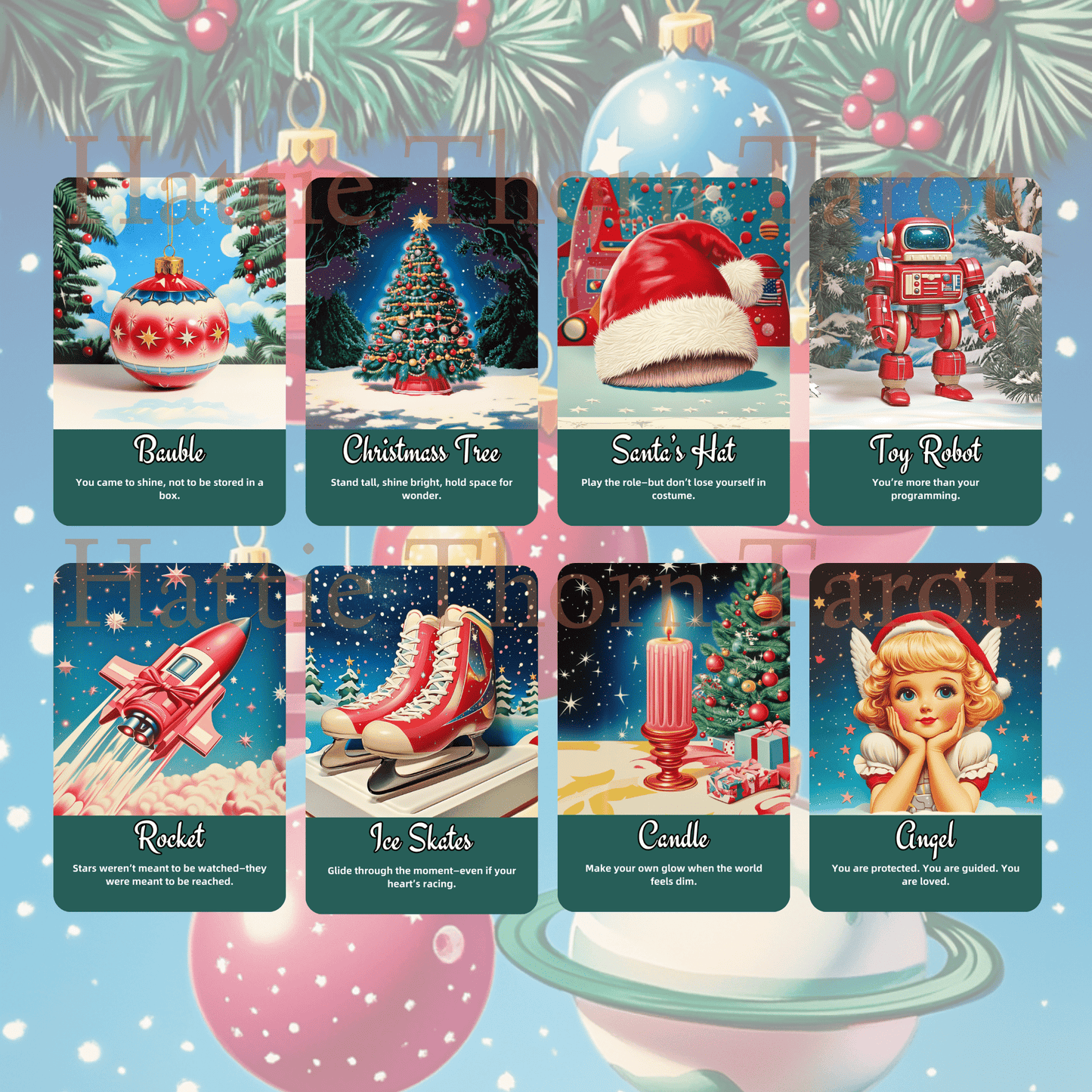 🎅 Sarsaparilla Christmas Oracle 🎅 — Sweet Nostalgia and Retro Pin - Up Christmas Magic - Hattie Thorn Tarot