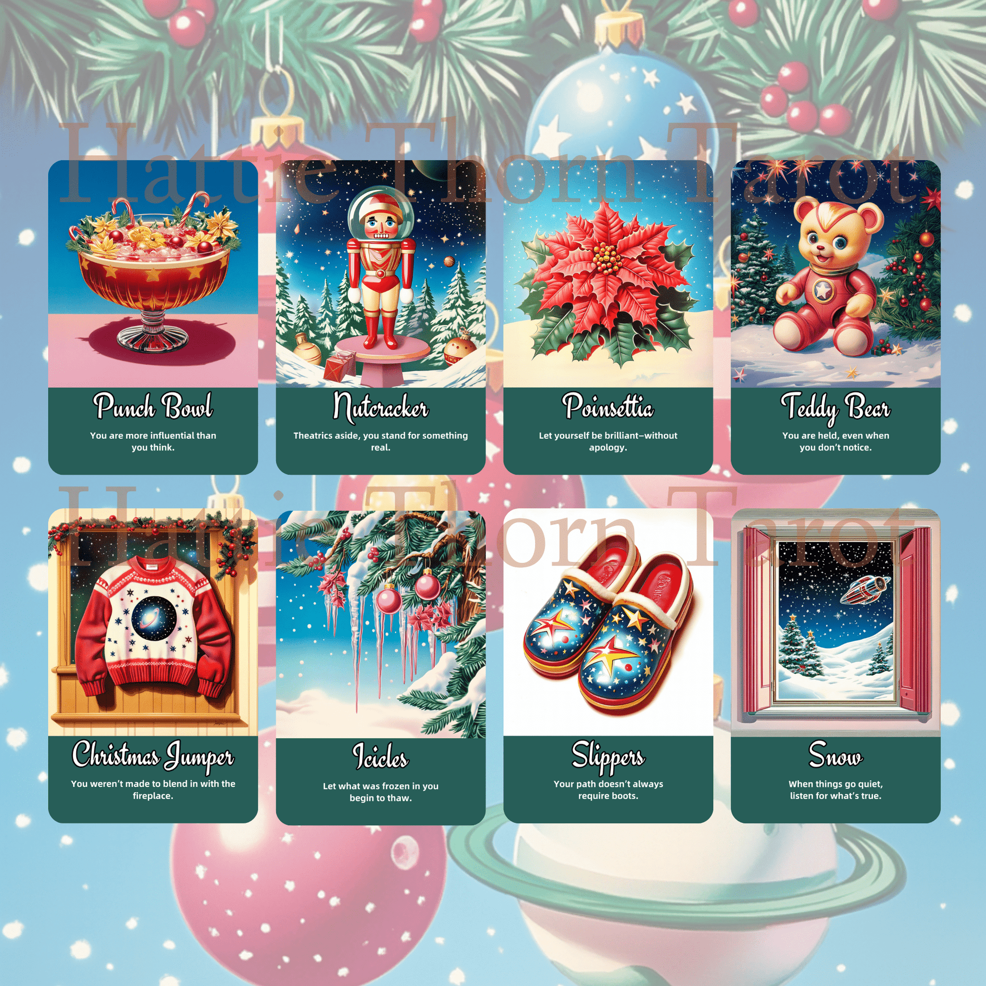 🎅 Sarsaparilla Christmas Oracle 🎅 — Sweet Nostalgia and Retro Pin - Up Christmas Magic - Hattie Thorn Tarot