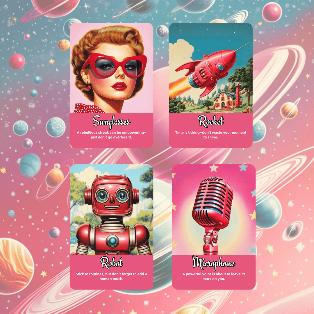 Sarsaparilla Oracle 🧃 A 50 - card oracle deck of soda - pop intuition, sci - fi vibes, and starlit guidance - Hattie Thorn Tarot