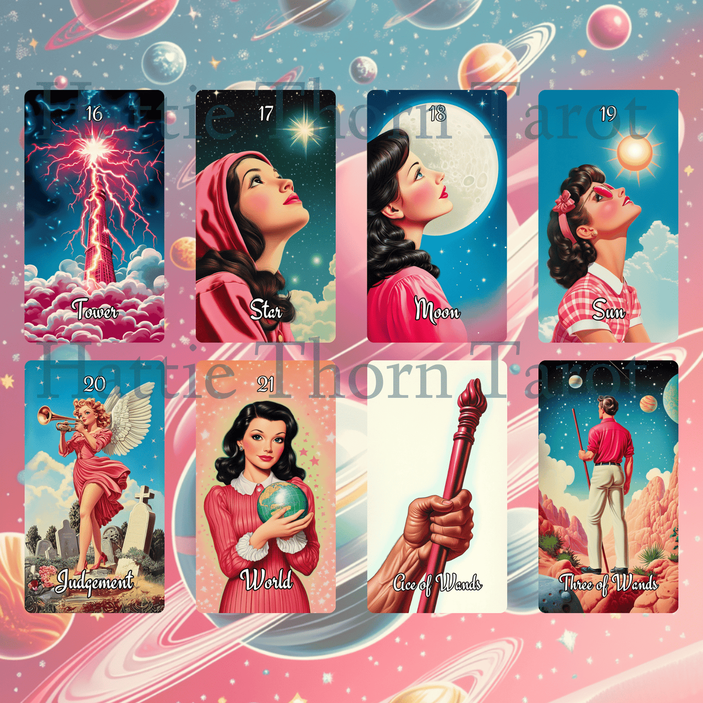 Sarsaparilla Tarot 🧃 A fizzy 1950s - inspired tarot deck bursting with atomic charm and soda - pop magic - Hattie Thorn Tarot