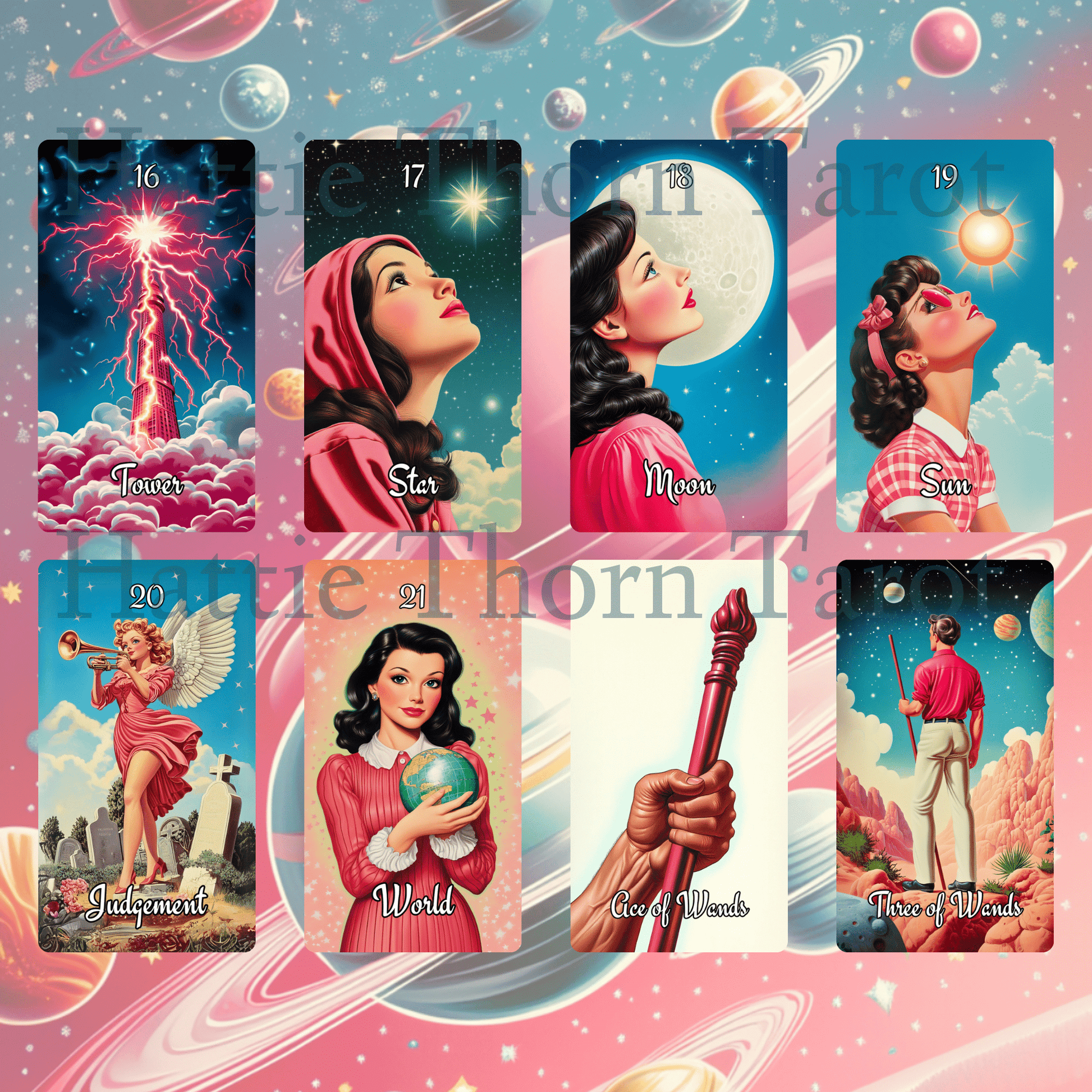 Sarsaparilla Tarot 🧃 A fizzy 1950s - inspired tarot deck bursting with atomic charm and soda - pop magic - Hattie Thorn Tarot