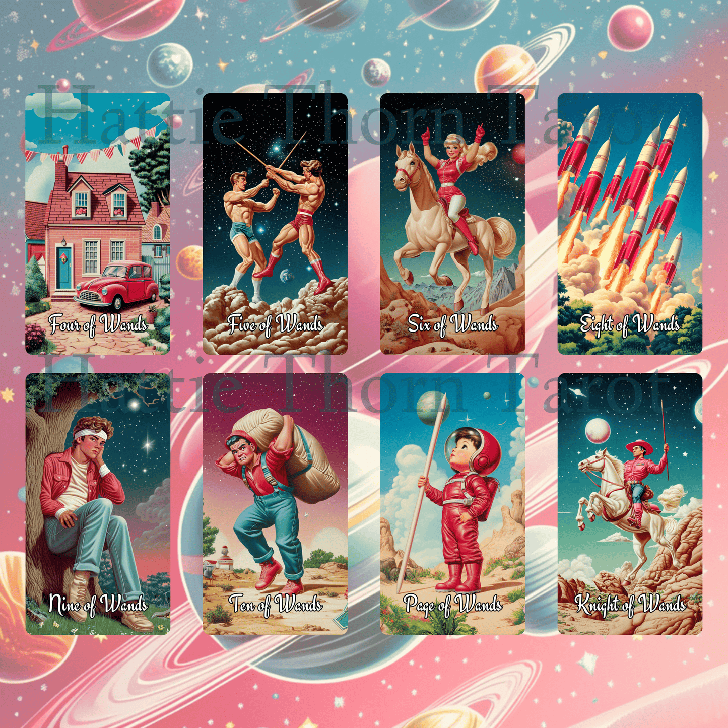 Sarsaparilla Tarot 🧃 A fizzy 1950s - inspired tarot deck bursting with atomic charm and soda - pop magic - Hattie Thorn Tarot