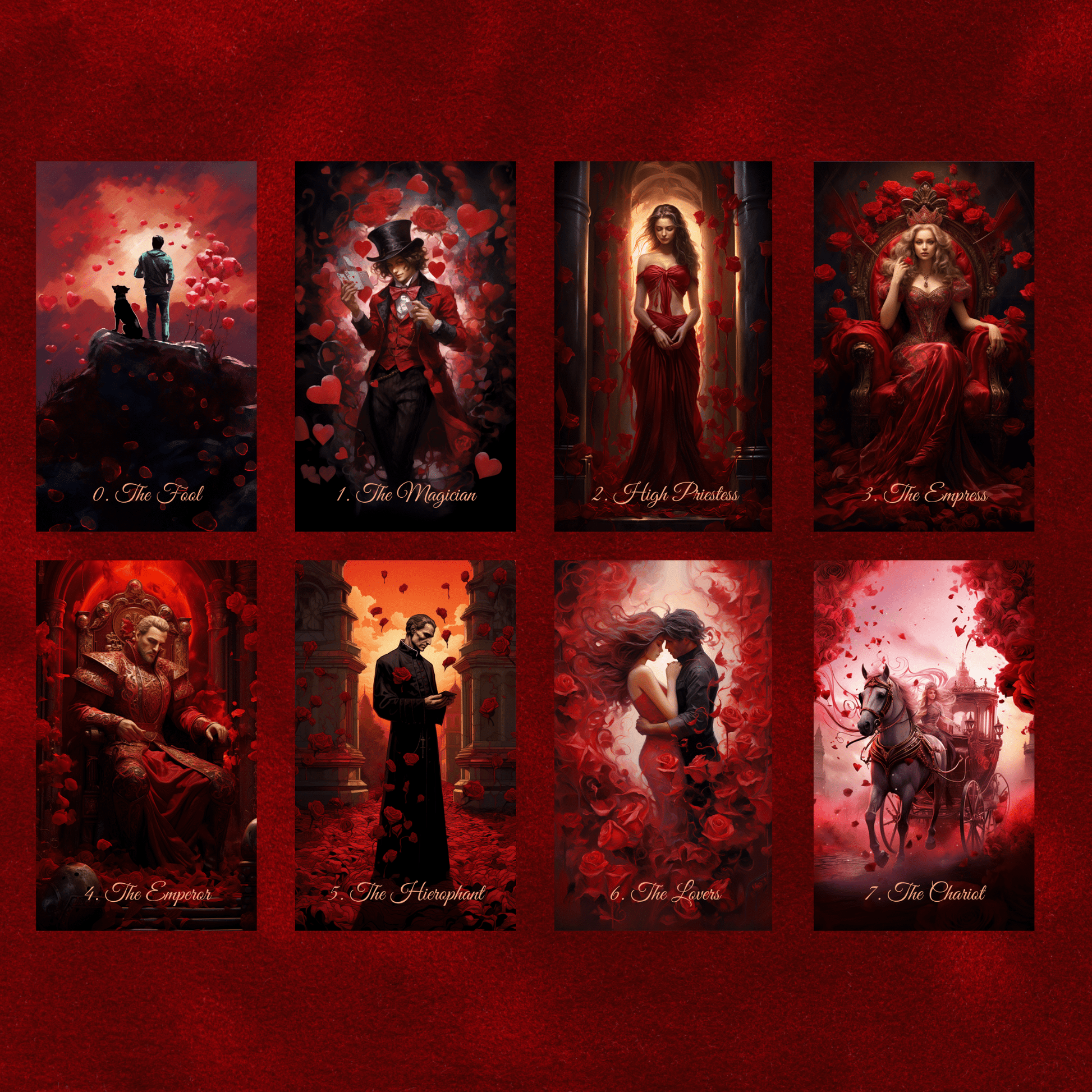 Scarlet Rose Love Tarot & Lenormand Bundle 🌹 A 2 - deck set for heartfelt readings, soulful love stories, and intuitive connection - Hattie Thorn Tarot
