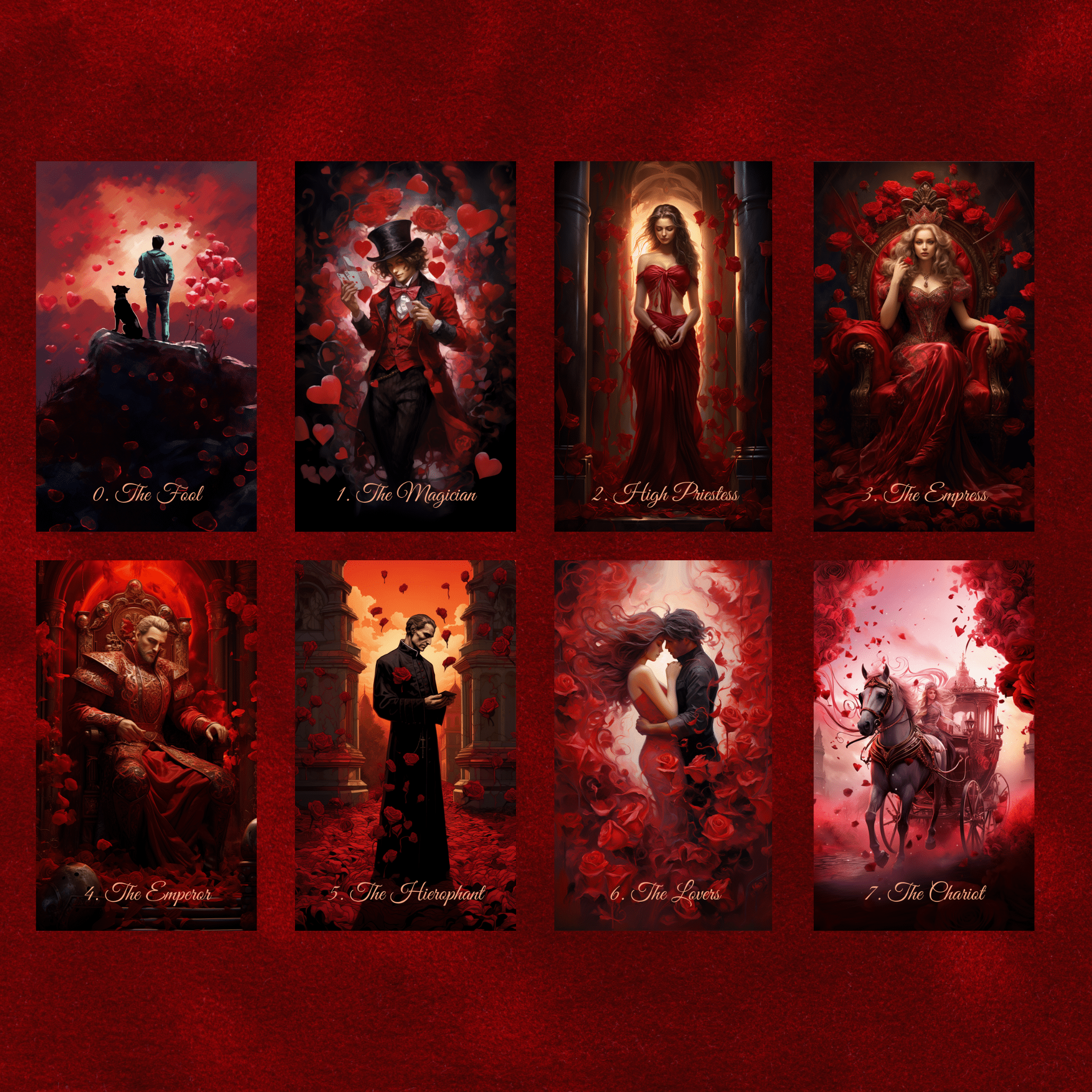 Scarlet Rose Love Tarot & Lenormand Bundle 🌹 A 2 - deck set for heartfelt readings, soulful love stories, and intuitive connection - Hattie Thorn Tarot