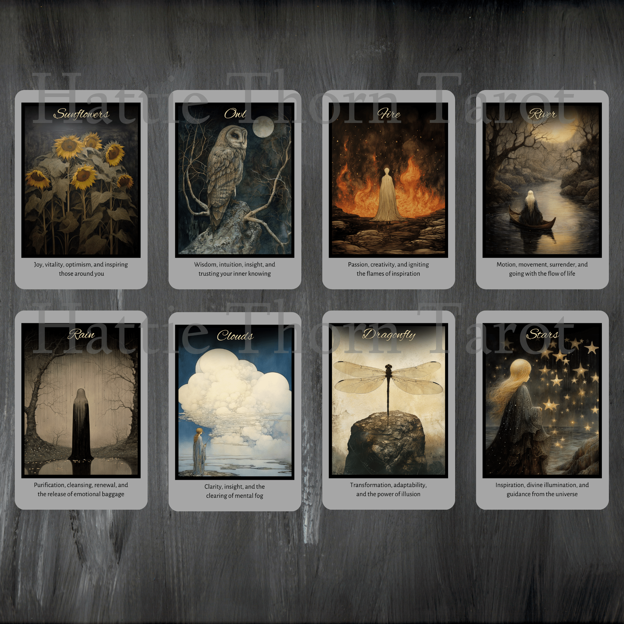 Shadow Fates Oracle 🌙 A 45 - card oracle deck for shadow work, folklore insight, and lunar reflection - Hattie Thorn Tarot