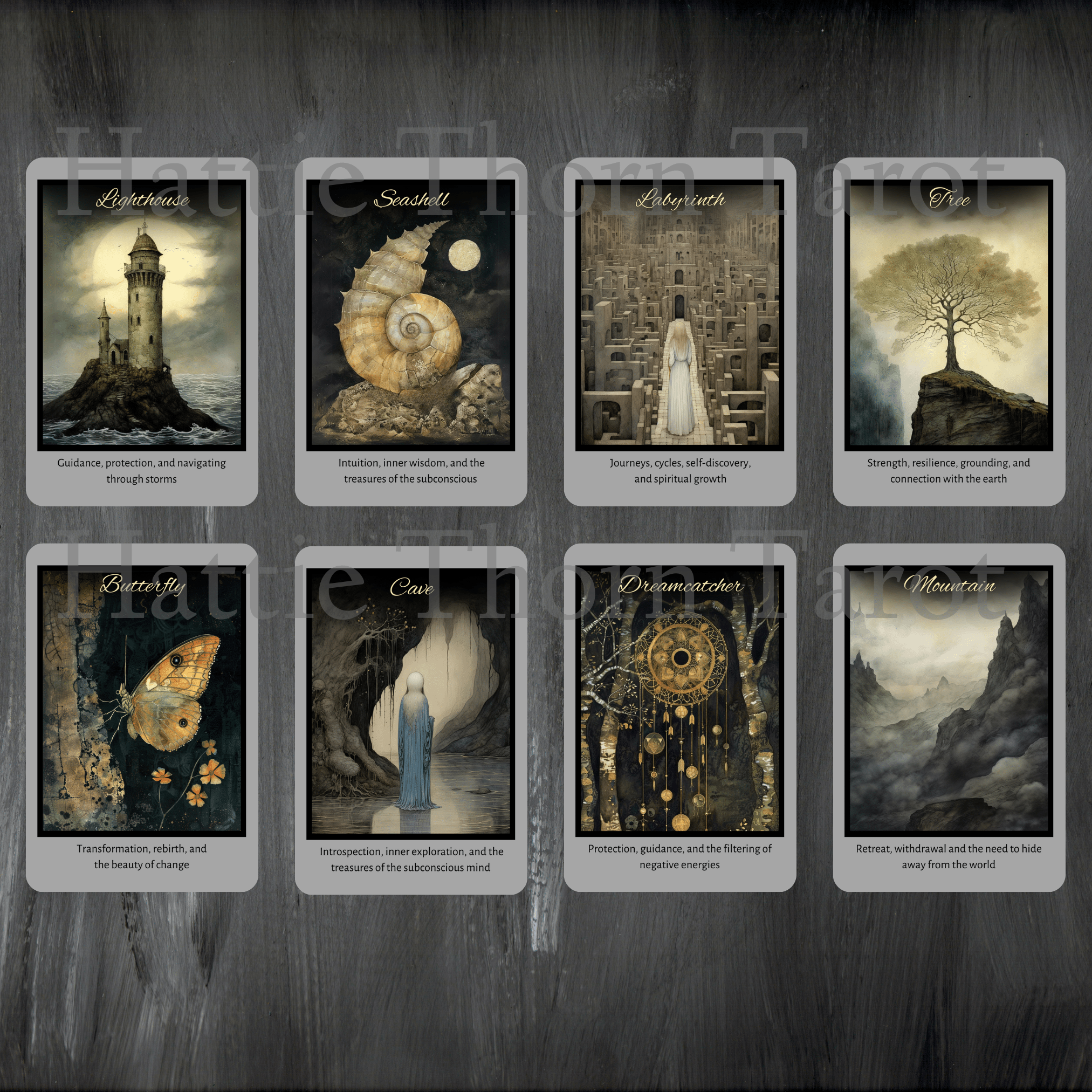 Shadow Fates Oracle 🌙 A 45 - card oracle deck for shadow work, folklore insight, and lunar reflection - Hattie Thorn Tarot
