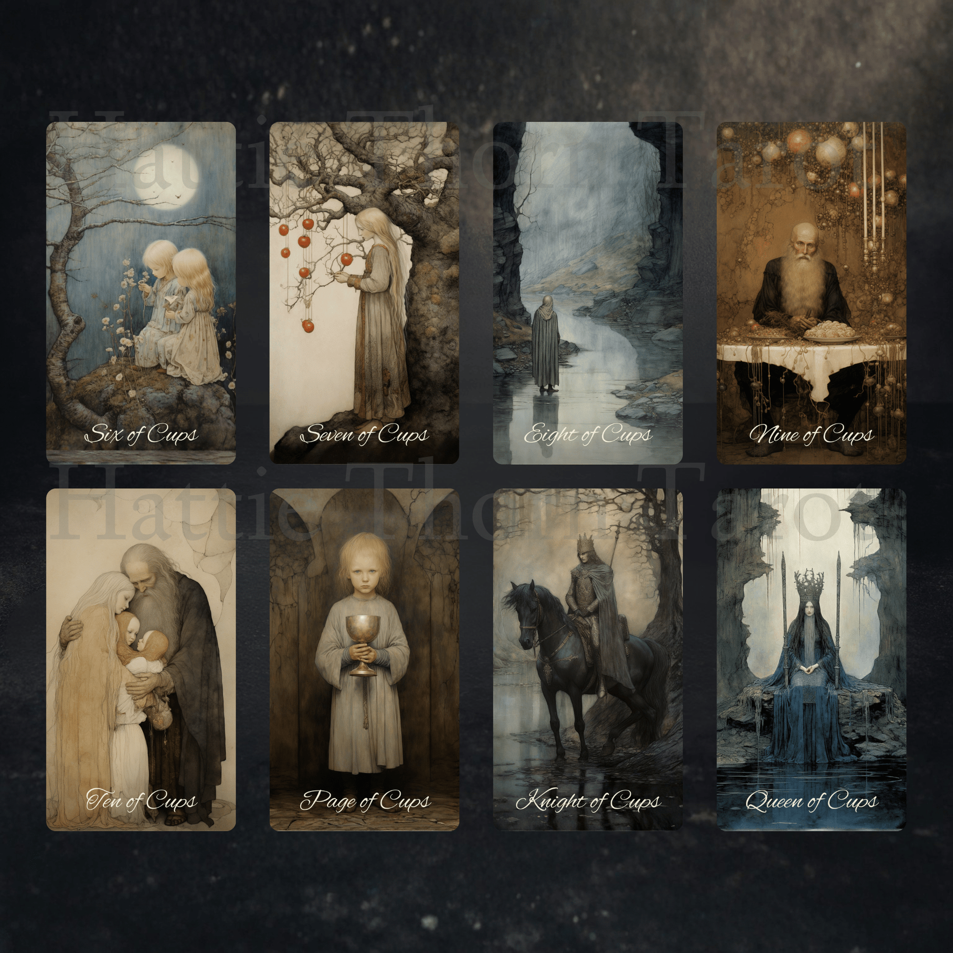 Shadow Fates Tarot 🌑 A limited Collector’s Edition tarot deck featuring exclusive borderless artwork, a foiled rigid box, and a signed numbered card. - Hattie Thorn Tarot