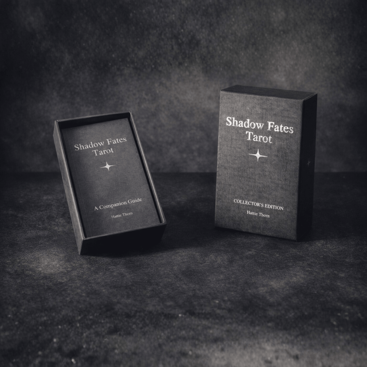 Shadow Fates Tarot 🌑 A limited Collector’s Edition tarot deck featuring exclusive borderless artwork, a foiled rigid box, and a signed numbered card. - Hattie Thorn Tarot
