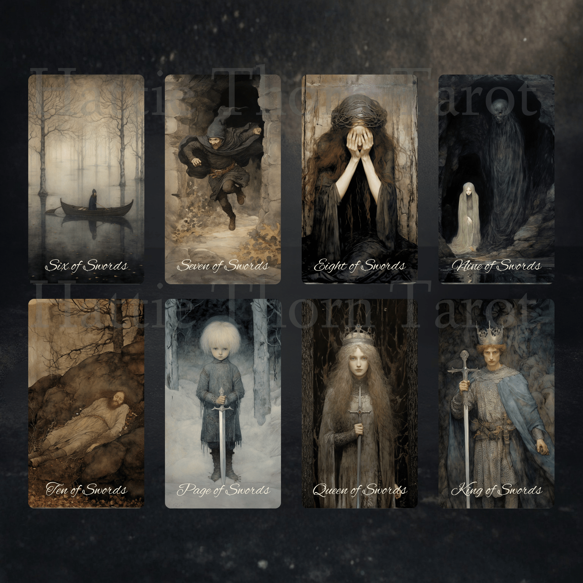 Shadow Fates Tarot 🌑 A limited Collector’s Edition tarot deck featuring exclusive borderless artwork, a foiled rigid box, and a signed numbered card. - Hattie Thorn Tarot