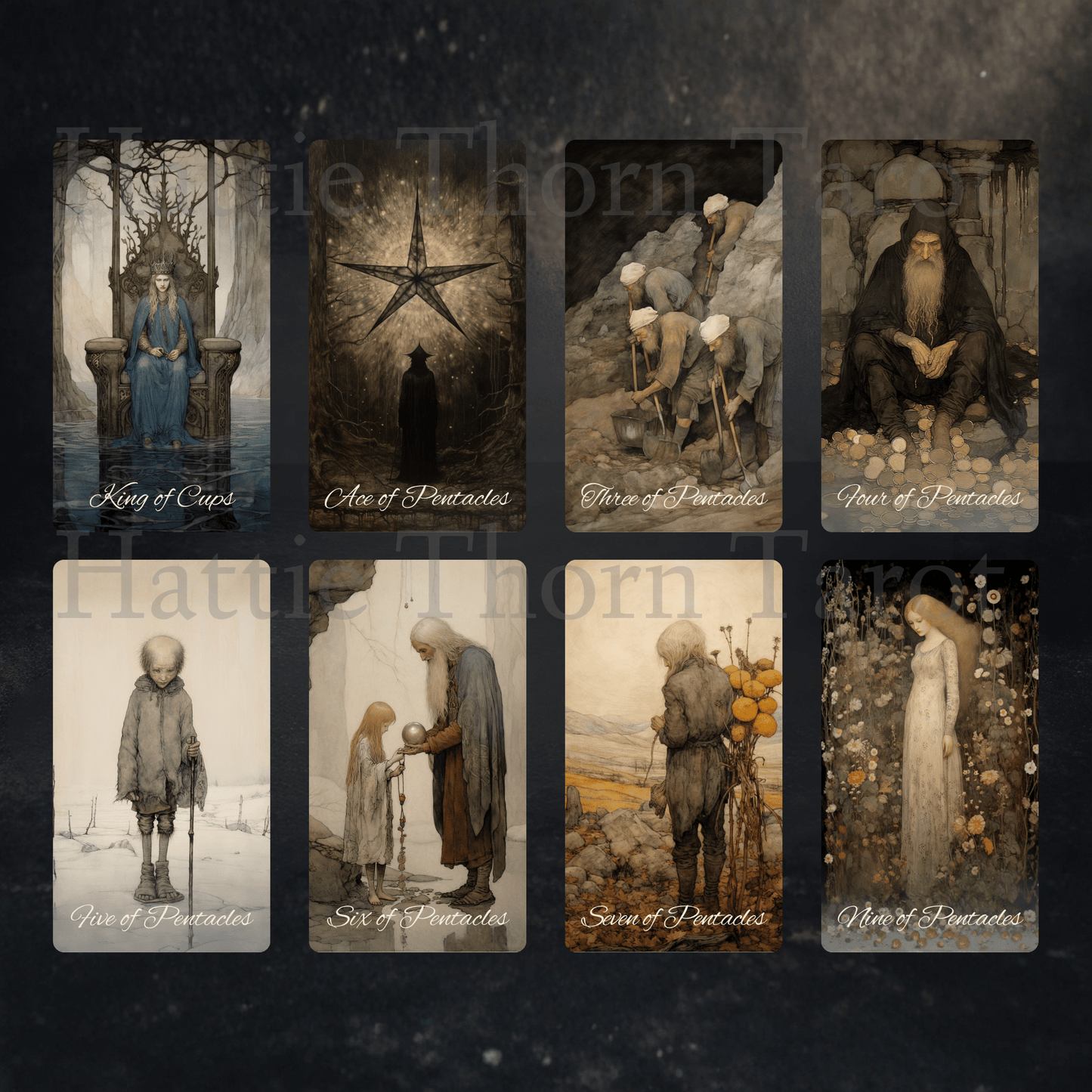 Shadow Fates Tarot 🌑 A limited Collector’s Edition tarot deck featuring exclusive borderless artwork, a foiled rigid box, and a signed numbered card. - Hattie Thorn Tarot