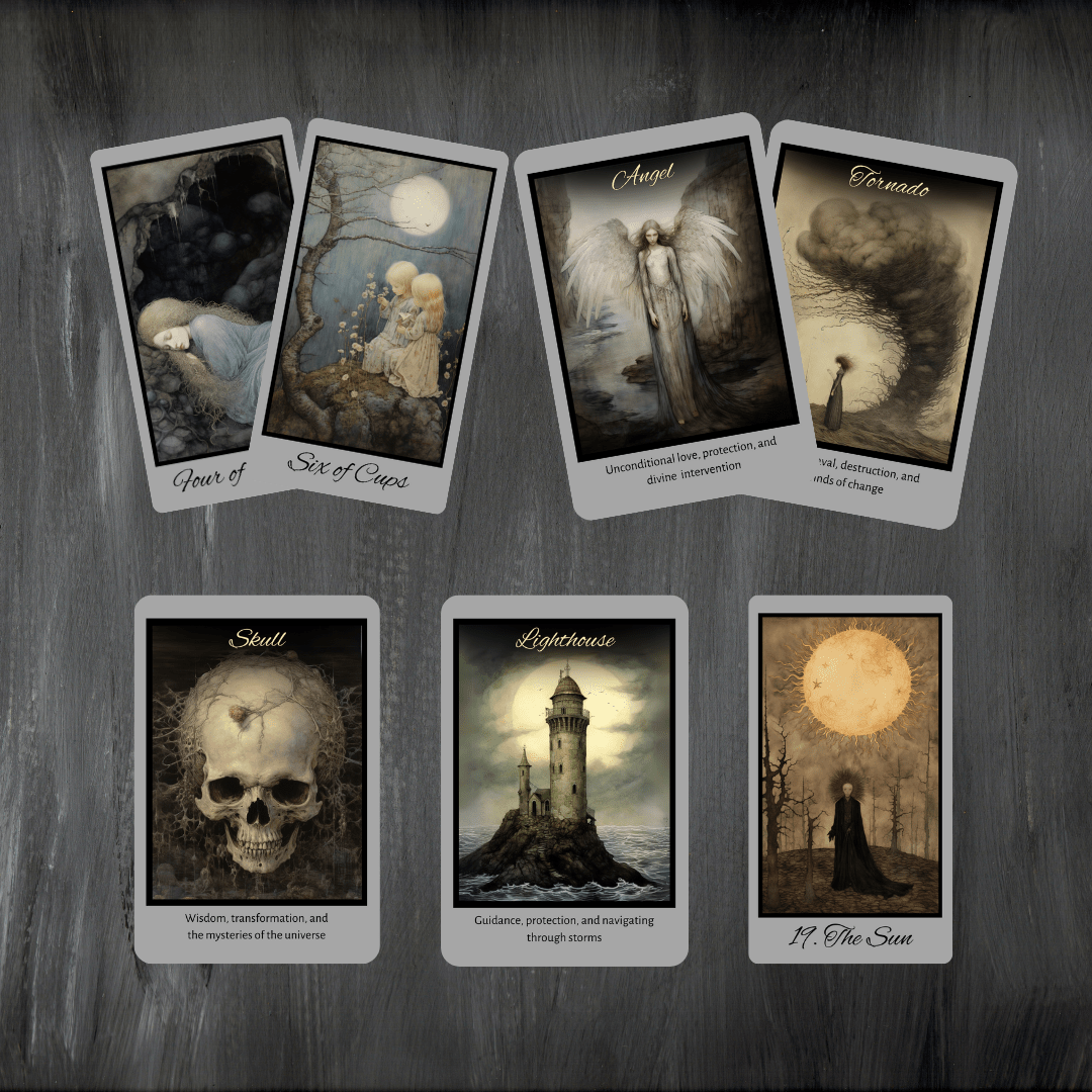 Shadow Fates Tarot & Oracle Bundle 🌙 A haunting 2 - deck journey through folklore, fate, and the mystical unknown - Hattie Thorn Tarot