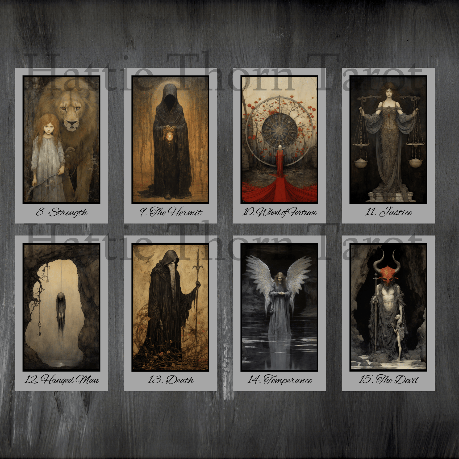 Shadow Fates Tarot & Oracle Bundle 🌙 A haunting 2 - deck journey through folklore, fate, and the mystical unknown - Hattie Thorn Tarot