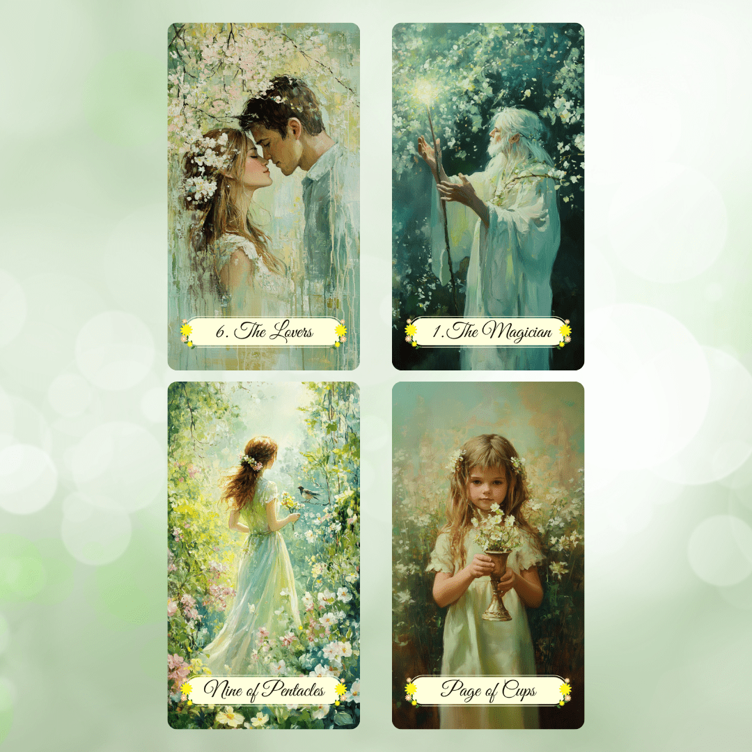 Spring Glade Tarot 🌱 A 78 - card tarot deck inspired by renewal, clarity, and gentle growth - Hattie Thorn Tarot