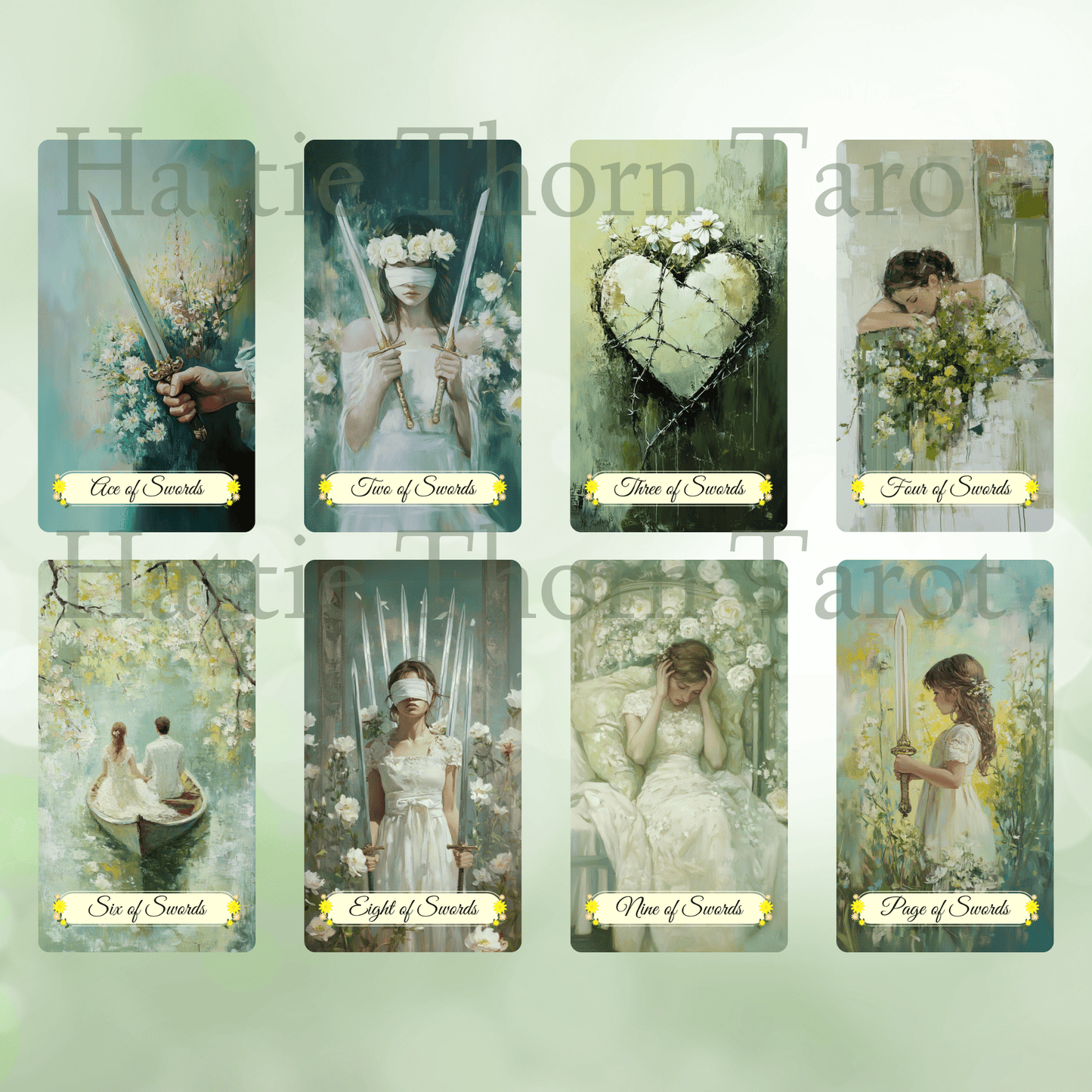 Spring Glade Tarot & Lenormand Bundle 🌱 A gentle 2 - deck set for fresh insights, spring renewal, and beginner - friendly guidance - Hattie Thorn Tarot