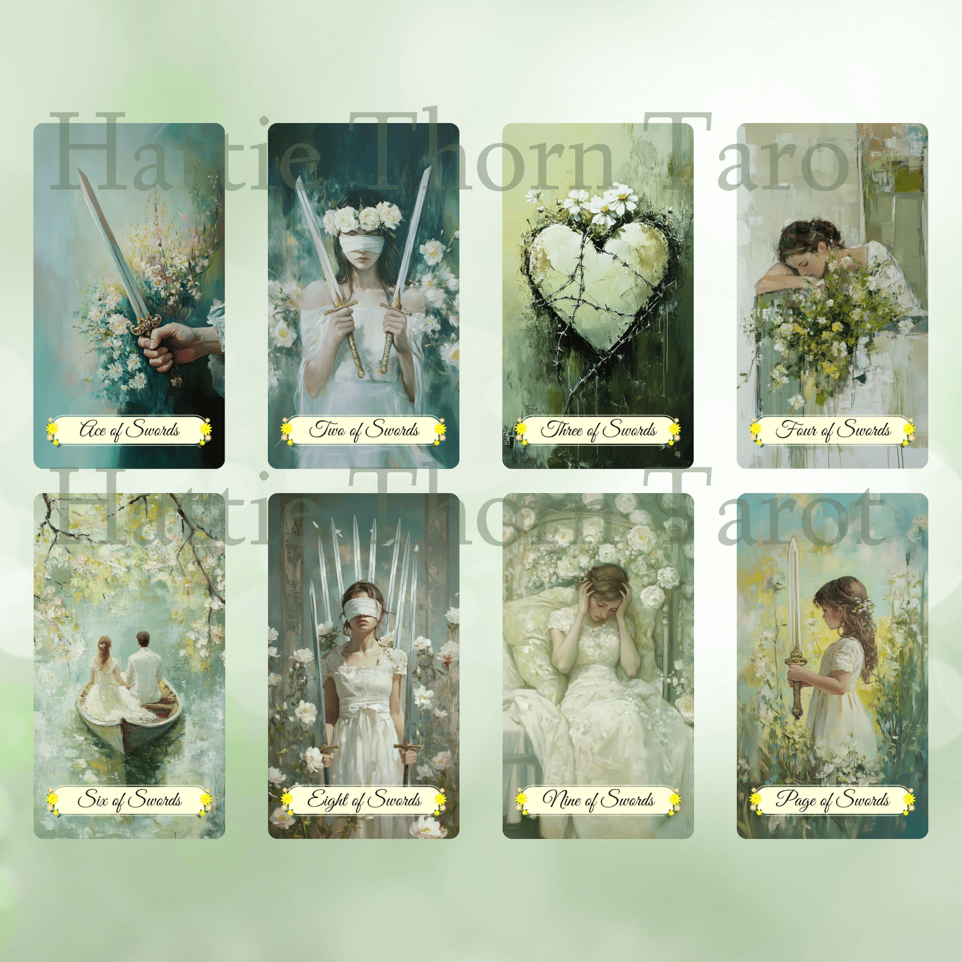 Spring Glade Tarot & Lenormand Bundle 🌱 A gentle 2 - deck set for fresh insights, spring renewal, and beginner - friendly guidance - Hattie Thorn Tarot