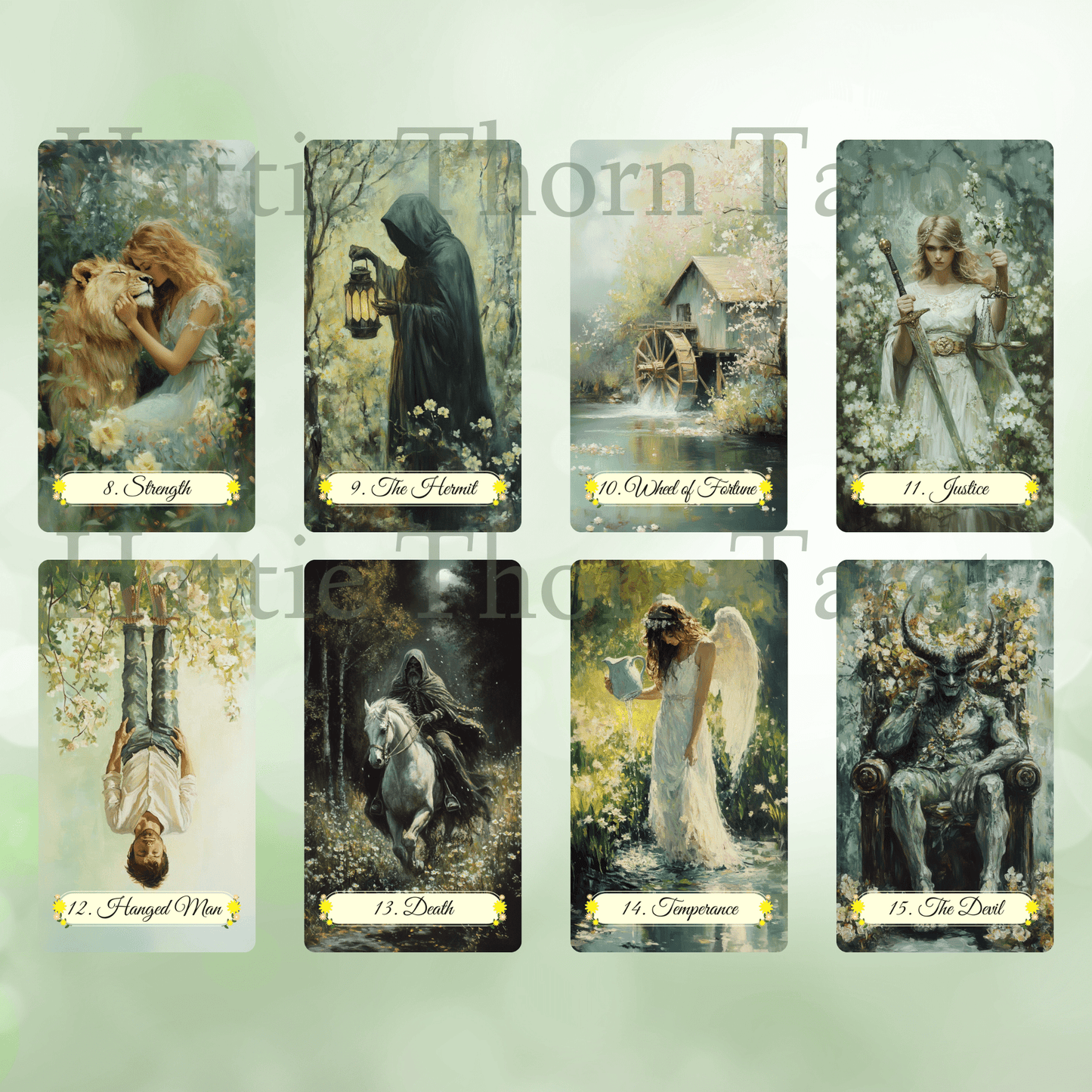 Spring Glade Tarot & Lenormand Bundle 🌱 A gentle 2 - deck set for fresh insights, spring renewal, and beginner - friendly guidance - Hattie Thorn Tarot