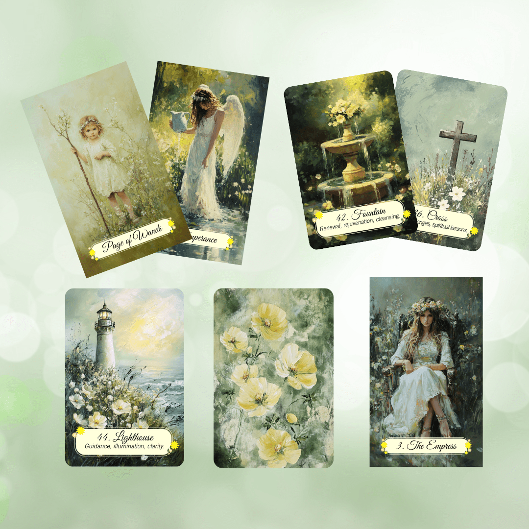 Spring Glade Tarot & Lenormand Bundle 🌱 A gentle 2 - deck set for fresh insights, spring renewal, and beginner - friendly guidance - Hattie Thorn Tarot
