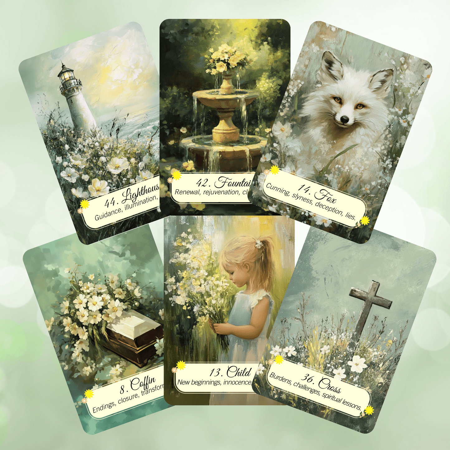 Spring Glade Tarot & Lenormand Bundle 🌱 A gentle 2 - deck set for fresh insights, spring renewal, and beginner - friendly guidance - Hattie Thorn Tarot