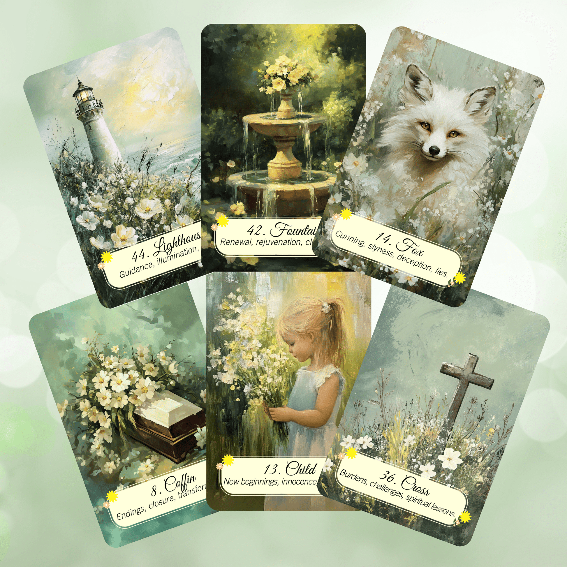 Spring Glade Tarot & Lenormand Bundle 🌱 A gentle 2 - deck set for fresh insights, spring renewal, and beginner - friendly guidance - Hattie Thorn Tarot