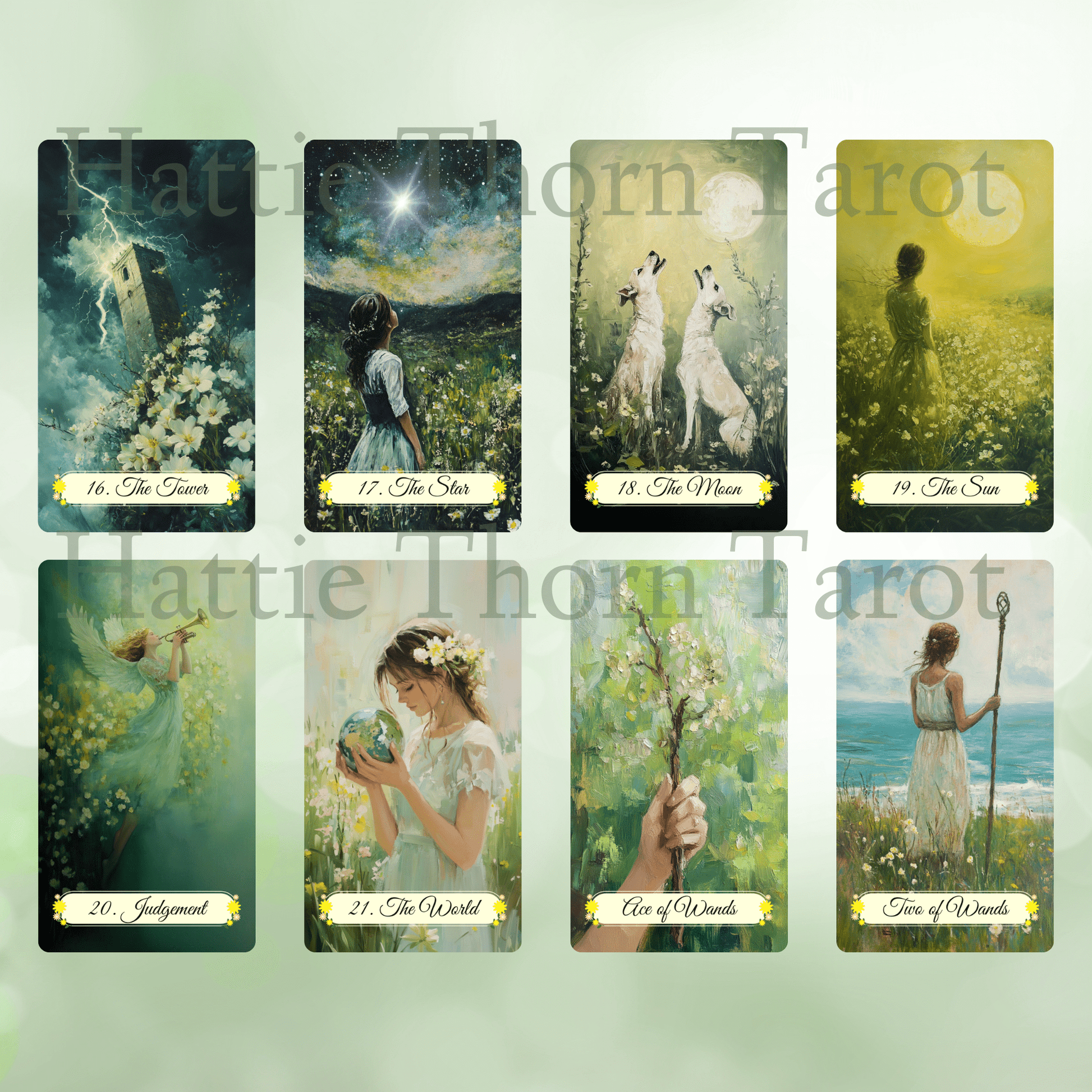 Spring Glade Tarot & Lenormand Bundle 🌱 A gentle 2 - deck set for fresh insights, spring renewal, and beginner - friendly guidance - Hattie Thorn Tarot