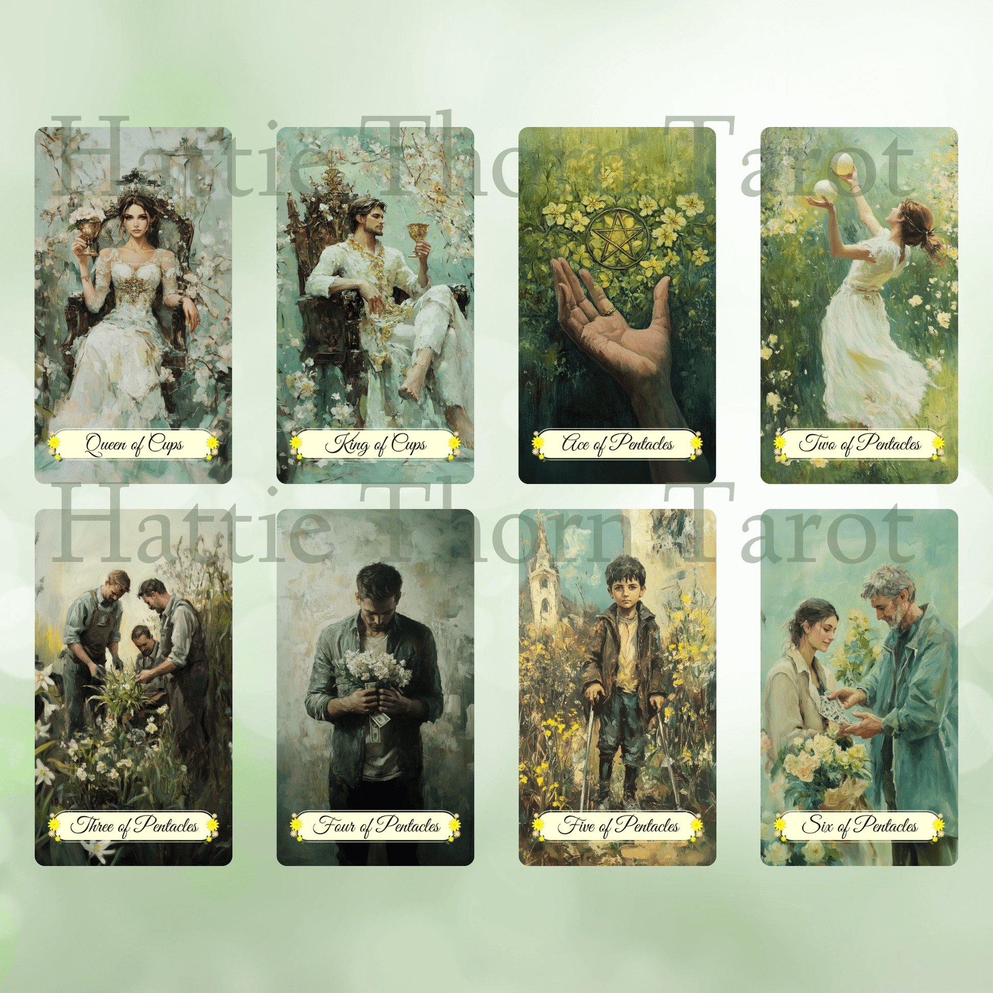Spring Glade Tarot & Lenormand Bundle 🌱 A gentle 2 - deck set for fresh insights, spring renewal, and beginner - friendly guidance - Hattie Thorn Tarot