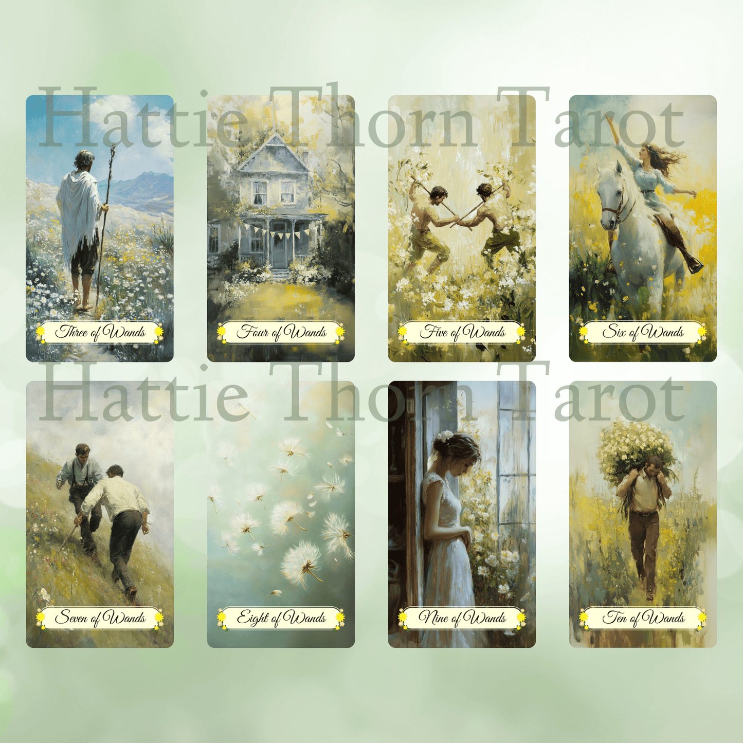 Spring Glade Tarot & Lenormand Bundle 🌱 A gentle 2 - deck set for fresh insights, spring renewal, and beginner - friendly guidance - Hattie Thorn Tarot