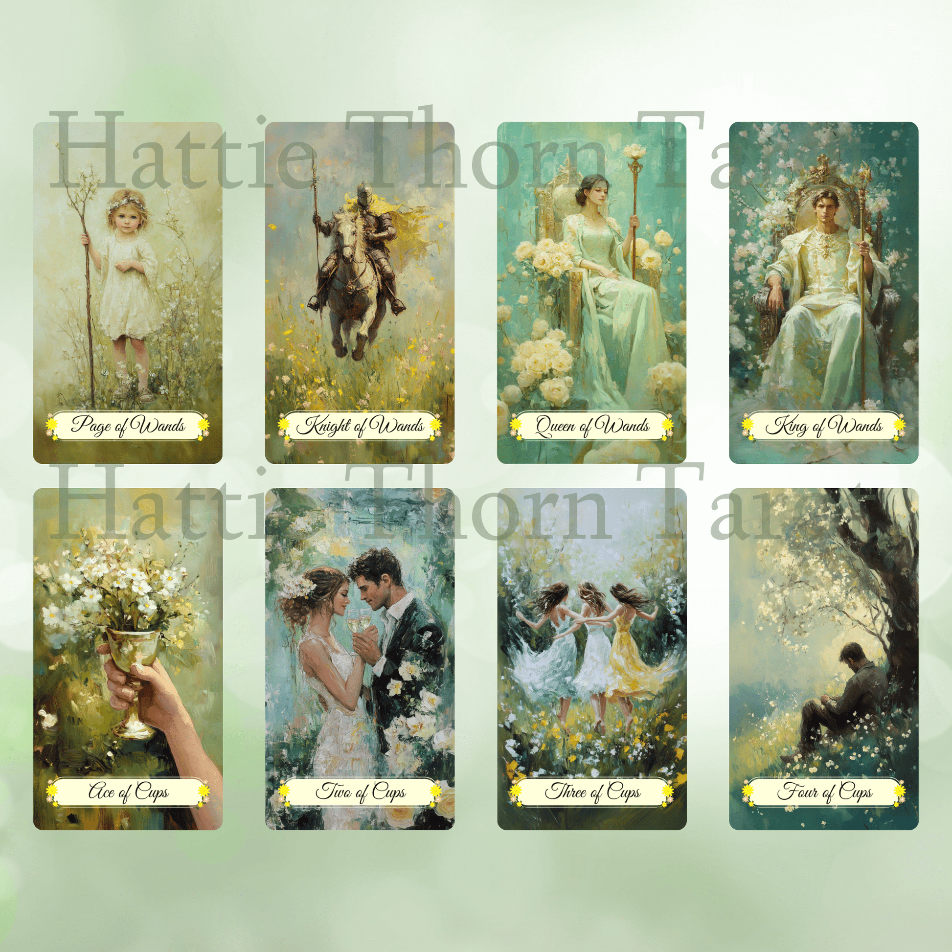 Spring Glade Tarot & Lenormand Bundle 🌱 A gentle 2 - deck set for fresh insights, spring renewal, and beginner - friendly guidance - Hattie Thorn Tarot